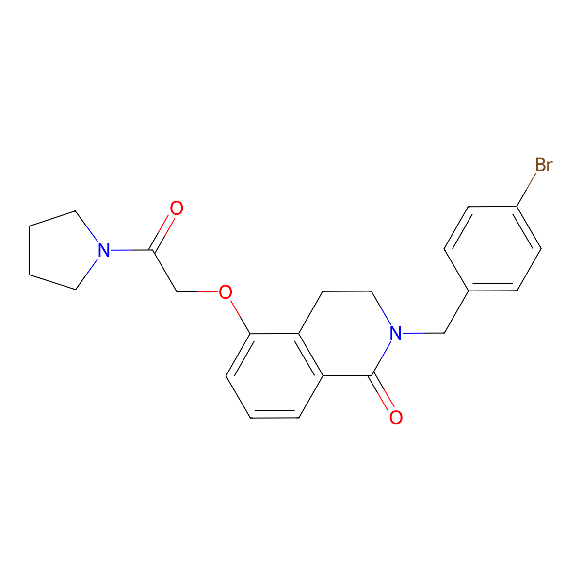 2-(4-bromobenzyl)-5-(2-oxo-2-(pyrrolidin-1-yl)ethoxy)-3,4-dihydroisoquinolin-1(2H)-one molecular structure, CAS 850904-18-6