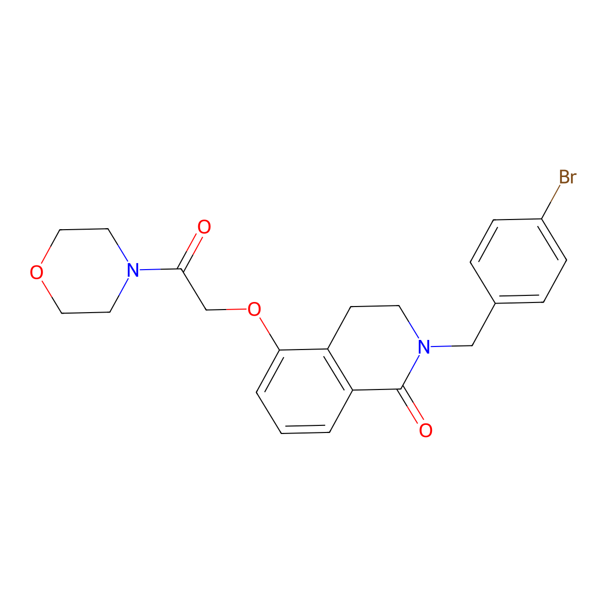 2-(4-bromobenzyl)-5-(2-morpholino-2-oxoethoxy)-3,4-dihydroisoquinolin-1(2H)-one molecular structure, CAS 850904-20-0