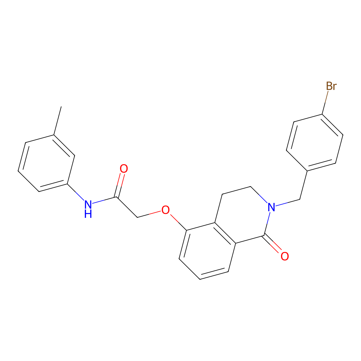 2-[[2-[(4-bromophenyl)methyl]-1-oxo-3,4-dihydroisoquinolin-5-yl]oxy]-N-(3-methylphenyl)acetamide molecular structure, CAS 850904-29-9