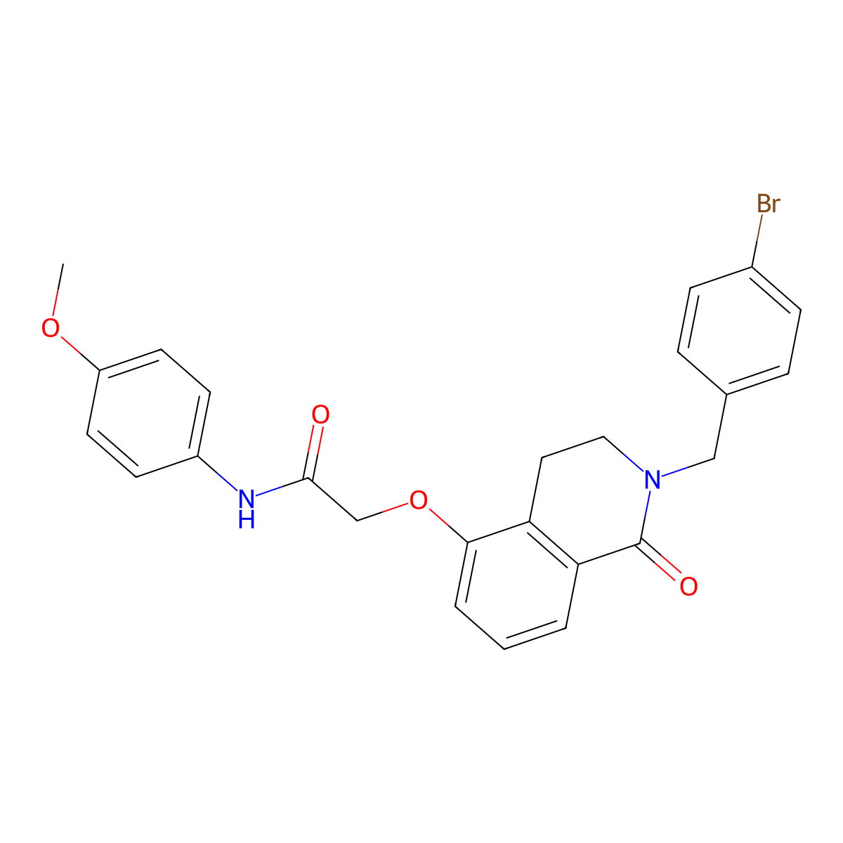 2-[[2-[(4-bromophenyl)methyl]-1-oxo-3,4-dihydroisoquinolin-5-yl]oxy]-N-(4-methoxyphenyl)acetamide molecular structure, CAS 850904-32-4