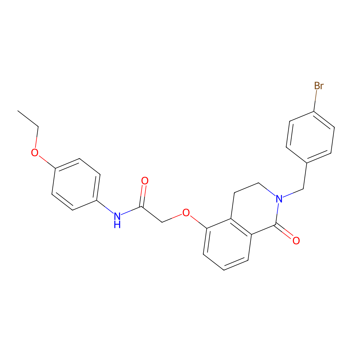 2-[[2-[(4-bromophenyl)methyl]-1-oxo-3,4-dihydroisoquinolin-5-yl]oxy]-N-(4-ethoxyphenyl)acetamide molecular structure, CAS 850904-33-5
