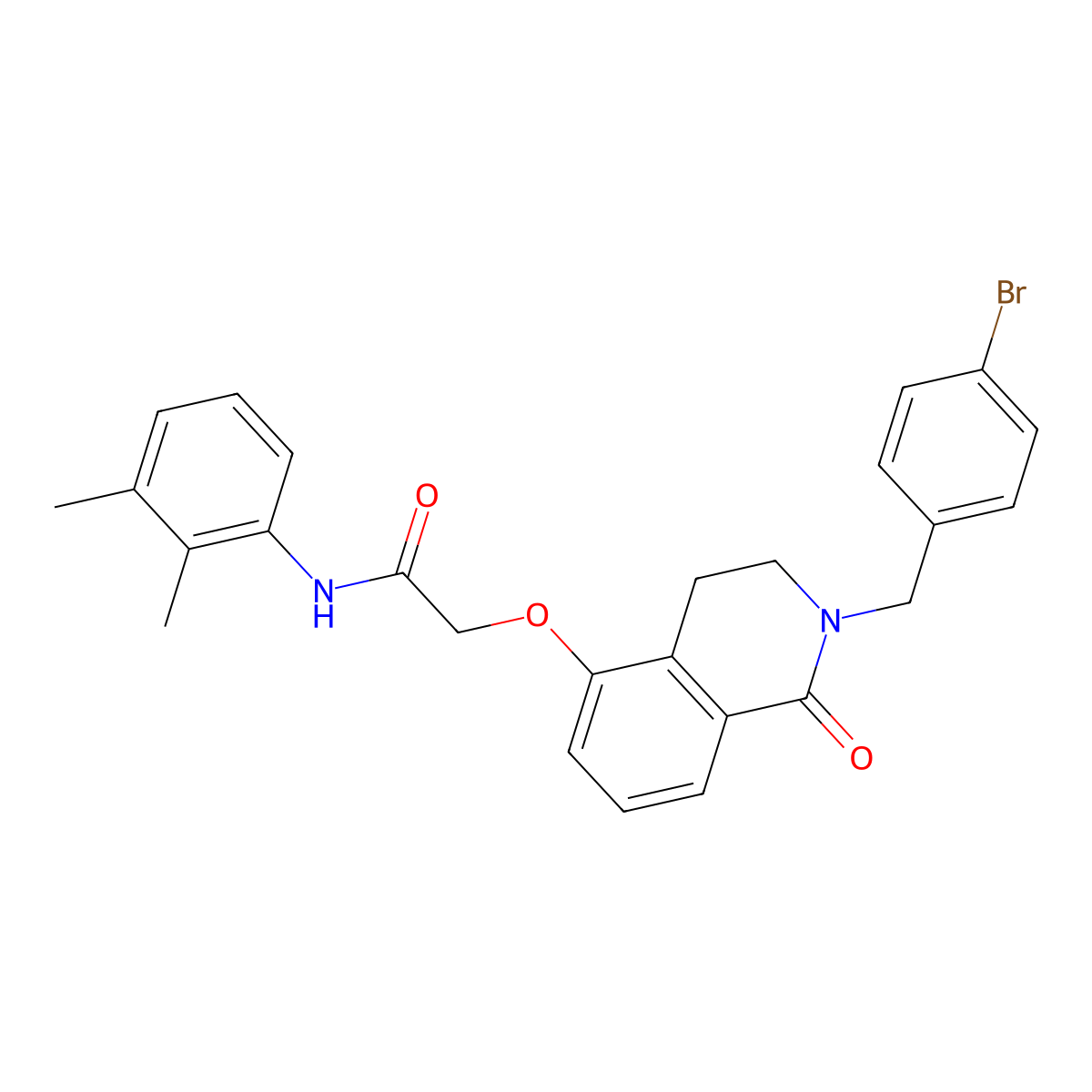 2-((2-(4-bromobenzyl)-1-oxo-1,2,3,4-tetrahydroisoquinolin-5-yl)oxy)-N-(2,3-dimethylphenyl)acetamide molecular structure, CAS 850904-36-8