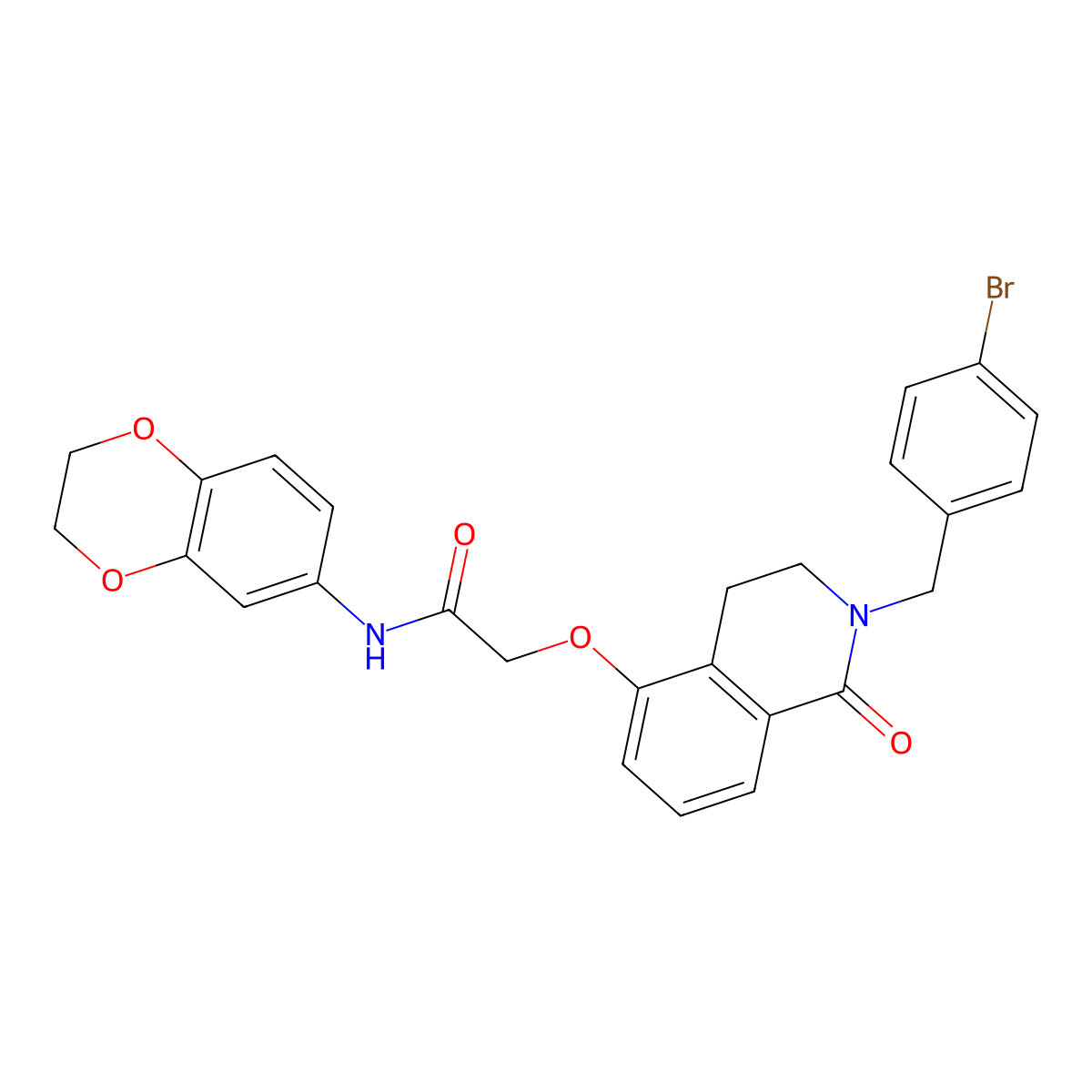 2-[[2-[(4-bromophenyl)methyl]-1-oxo-3,4-dihydroisoquinolin-5-yl]oxy]-N-(2,3-dihydro-1,4-benzodioxin-6-yl)acetamide molecular structure, CAS 850904-40-4