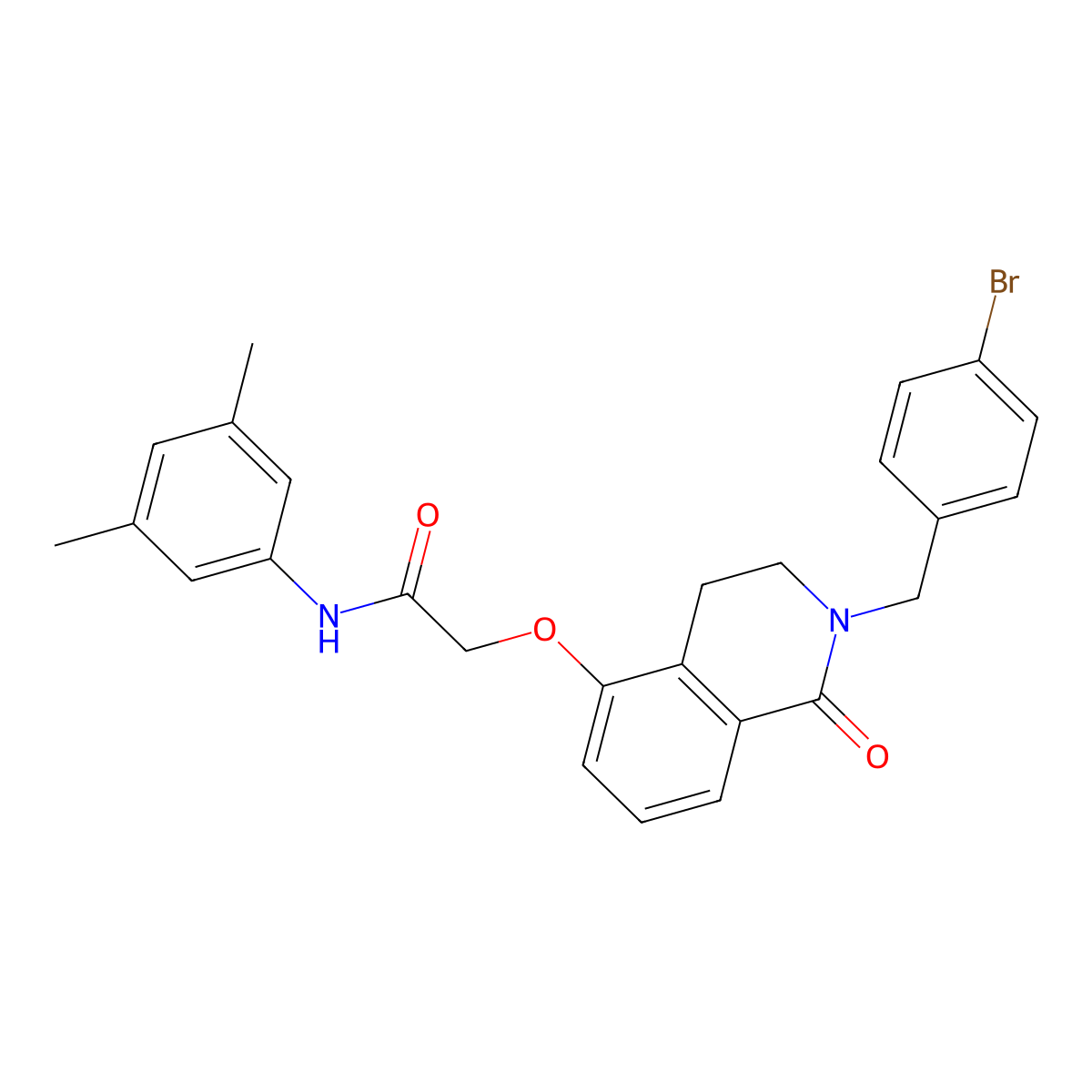 2-((2-(4-bromobenzyl)-1-oxo-1,2,3,4-tetrahydroisoquinolin-5-yl)oxy)-N-(3,5-dimethylphenyl)acetamide molecular structure, CAS 850904-43-7