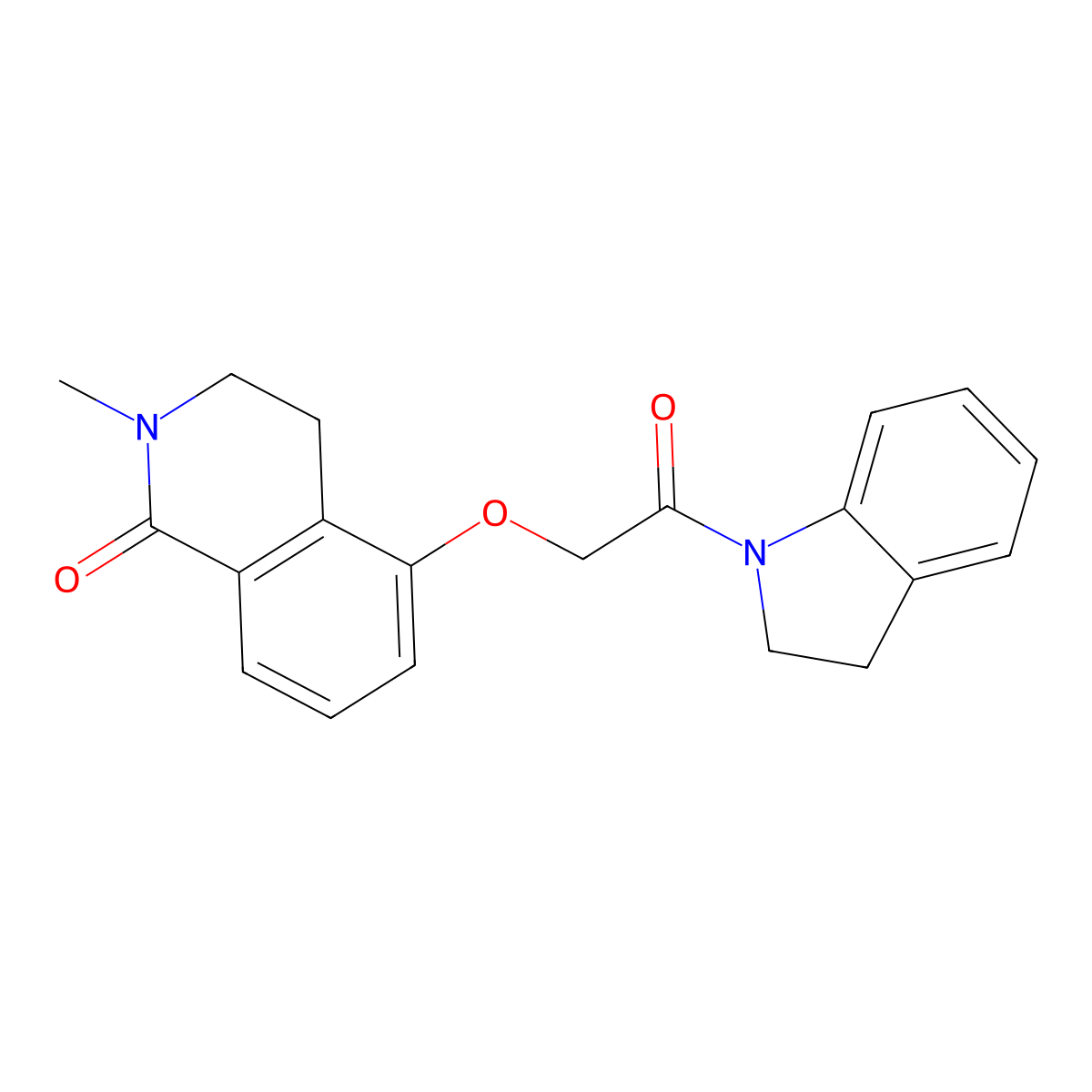 5-(2-(indolin-1-yl)-2-oxoethoxy)-2-methyl-3,4-dihydroisoquinolin-1(2H)-one molecular structure, CAS 850904-64-2