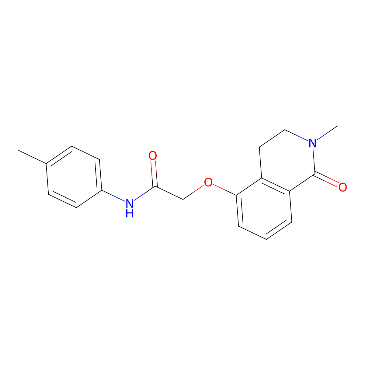 2-[(2-methyl-1-oxo-3,4-dihydroisoquinolin-5-yl)oxy]-N-(4-methylphenyl)acetamide molecular structure, CAS 850904-68-6