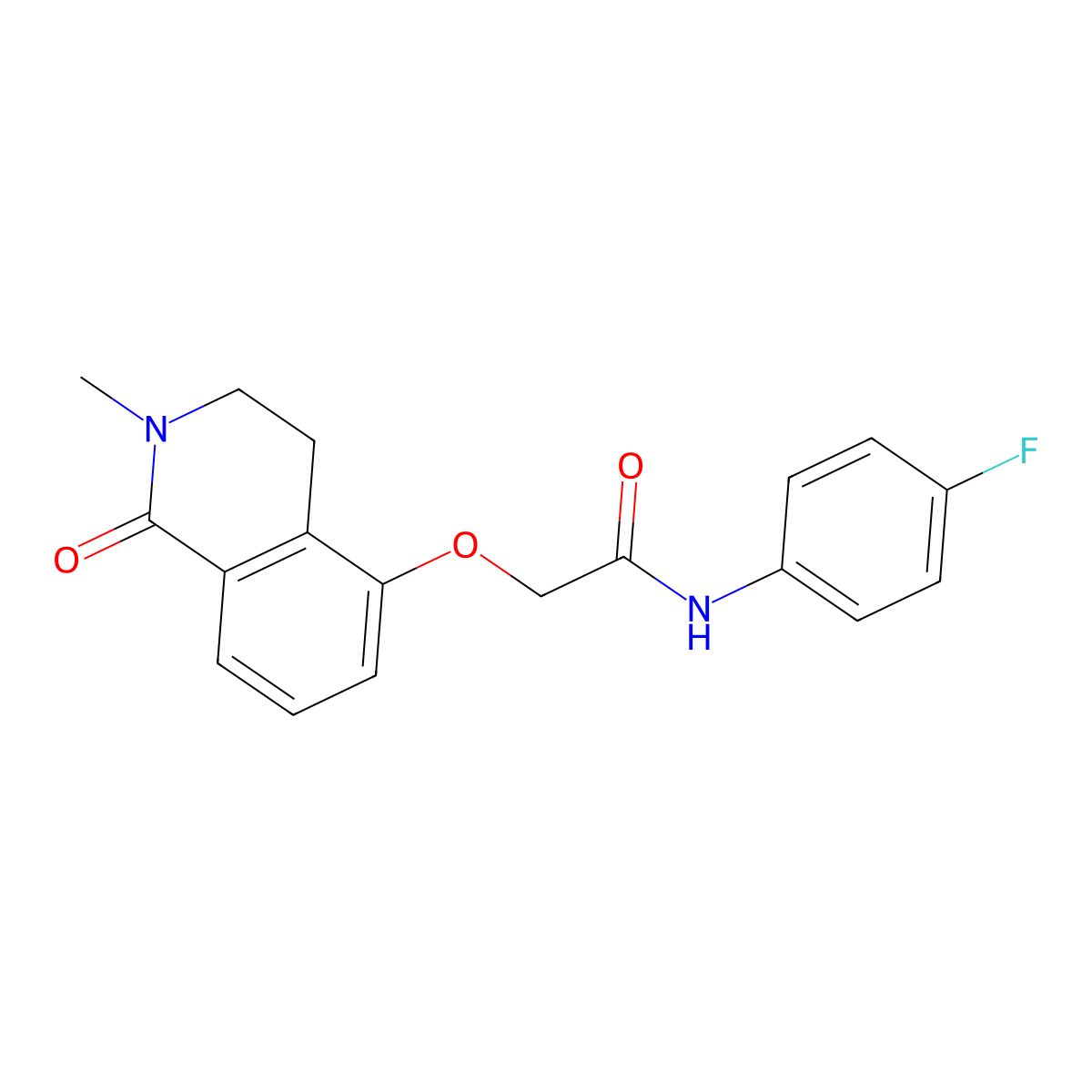 N-(4-fluorophenyl)-2-((2-methyl-1-oxo-1,2,3,4-tetrahydroisoquinolin-5-yl)oxy)acetamide molecular structure, CAS 850904-69-7