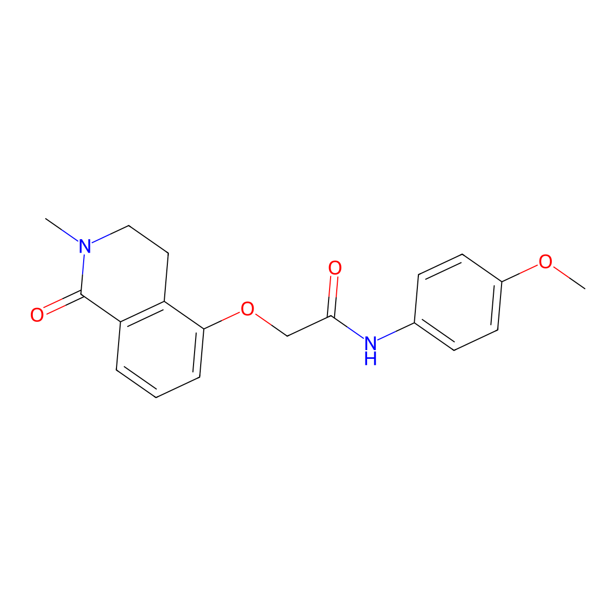 N-(4-methoxyphenyl)-2-((2-methyl-1-oxo-1,2,3,4-tetrahydroisoquinolin-5-yl)oxy)acetamide molecular structure, CAS 850904-70-0