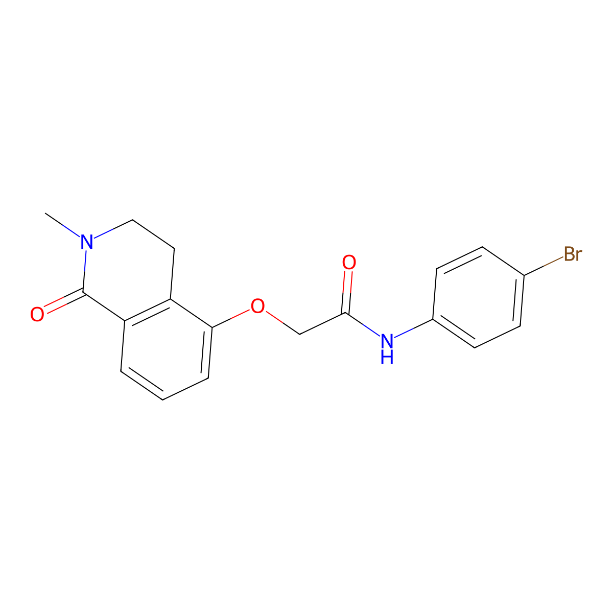 N-(4-bromophenyl)-2-[(2-methyl-1-oxo-3,4-dihydroisoquinolin-5-yl)oxy]acetamide molecular structure, CAS 850904-72-2
