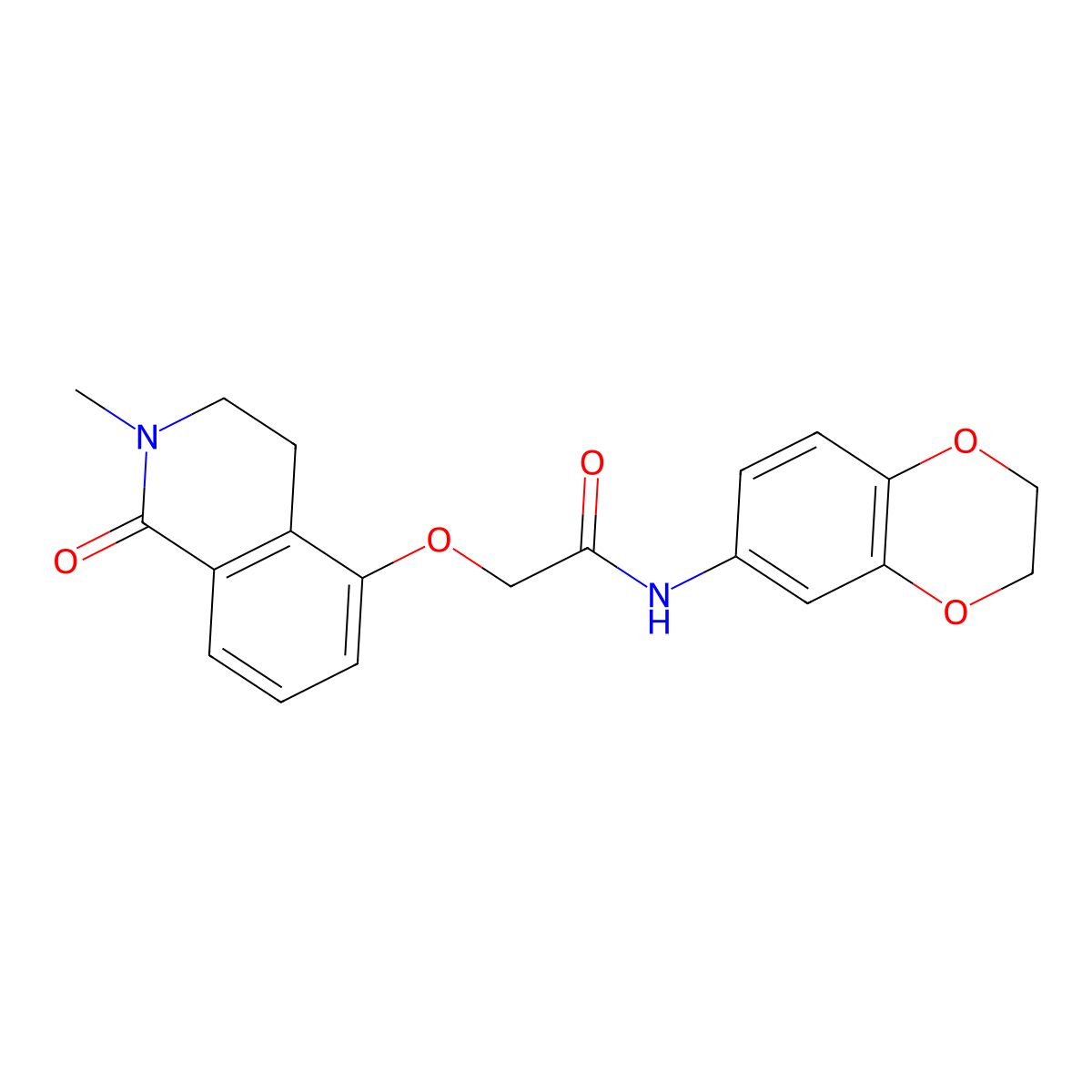 N-(2,3-dihydro-1,4-benzodioxin-6-yl)-2-[(2-methyl-1-oxo-3,4-dihydroisoquinolin-5-yl)oxy]acetamide molecular structure, CAS 850904-77-7