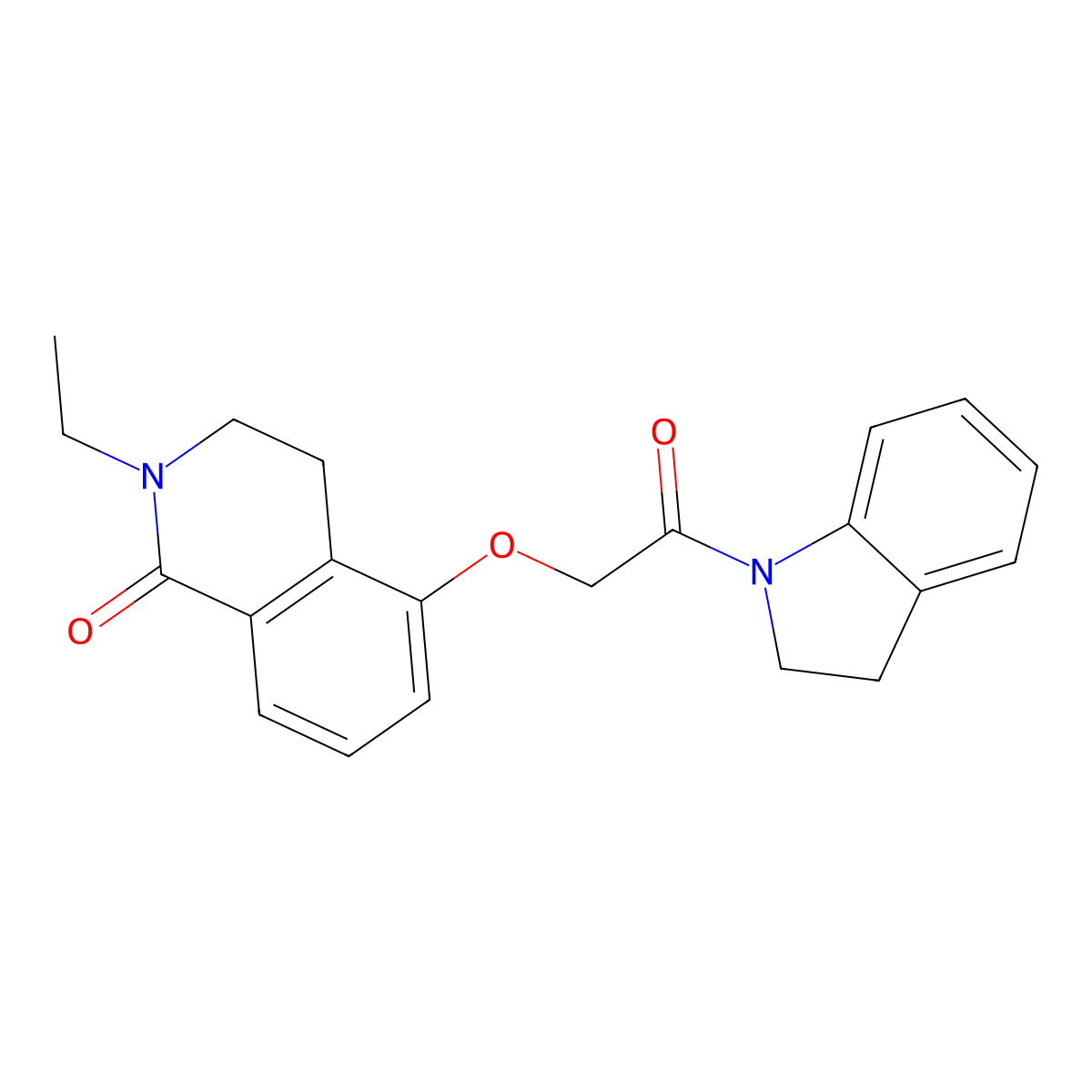 2-ethyl-5-(2-(indolin-1-yl)-2-oxoethoxy)-3,4-dihydroisoquinolin-1(2H)-one molecular structure, CAS 850905-03-2