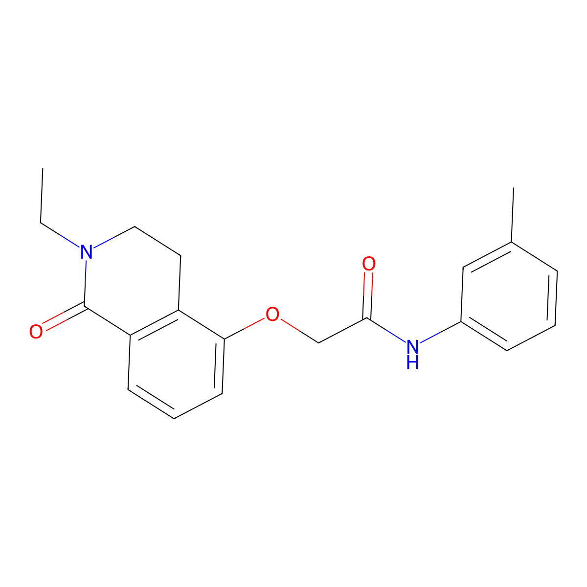 2-[(2-ethyl-1-oxo-3,4-dihydroisoquinolin-5-yl)oxy]-N-(3-methylphenyl)acetamide molecular structure, CAS 850905-06-5