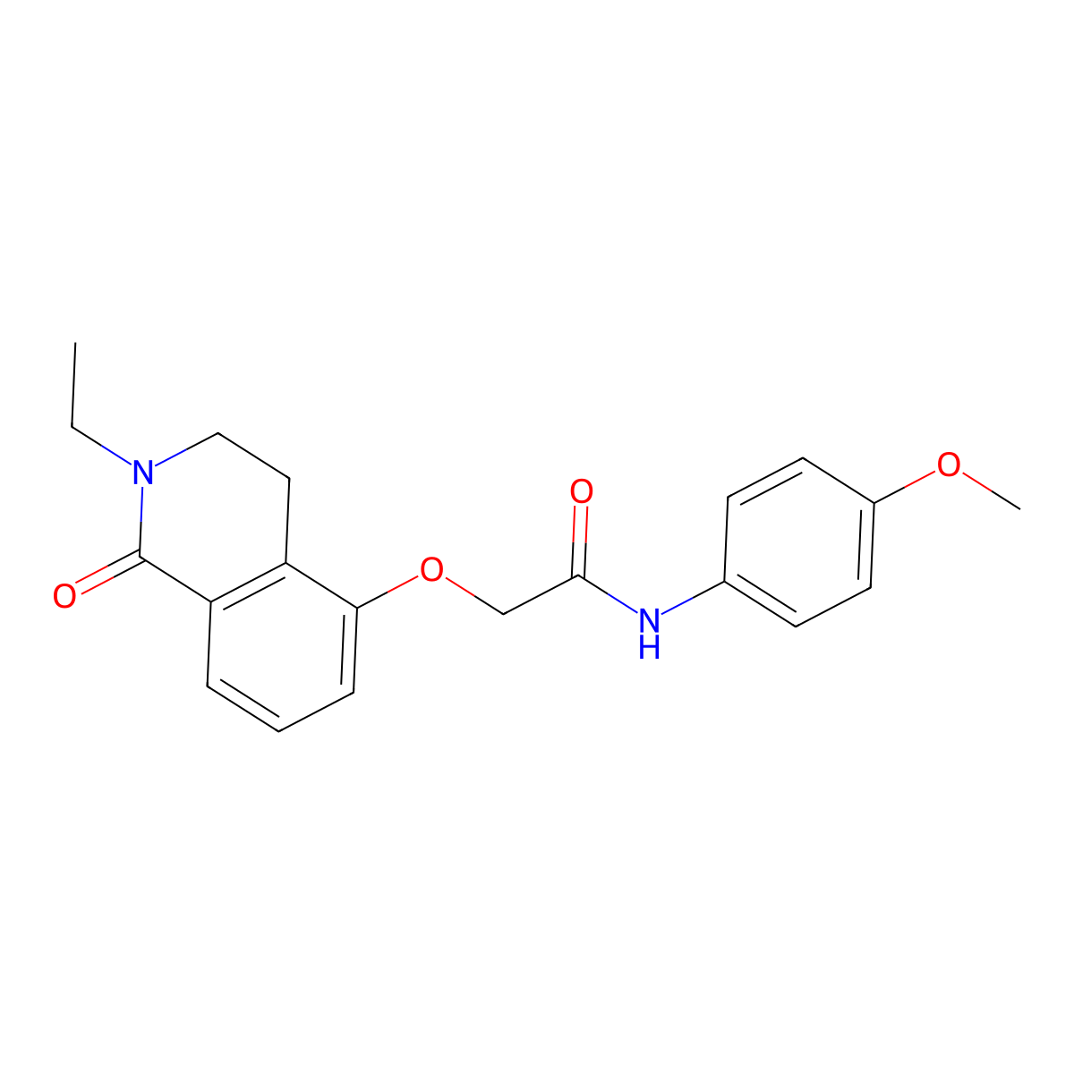 2-[(2-ethyl-1-oxo-1,2,3,4-tetrahydroisoquinolin-5-yl)oxy]-N-(4-methoxyphenyl)acetamide molecular structure, CAS 850905-09-8