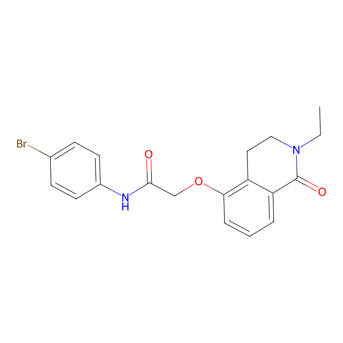 N-(4-bromophenyl)-2-((2-ethyl-1-oxo-1,2,3,4-tetrahydroisoquinolin-5-yl)oxy)acetamide molecular structure, CAS 850905-11-2