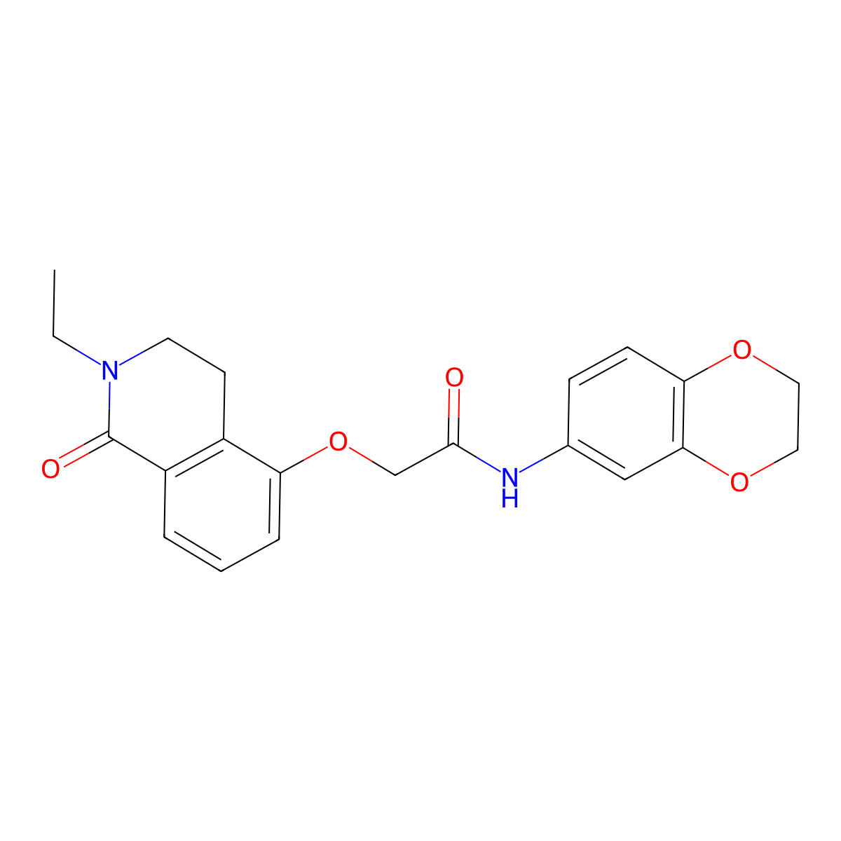 N-(2,3-dihydro-1,4-benzodioxin-6-yl)-2-[(2-ethyl-1-oxo-3,4-dihydroisoquinolin-5-yl)oxy]acetamide molecular structure, CAS 850905-17-8
