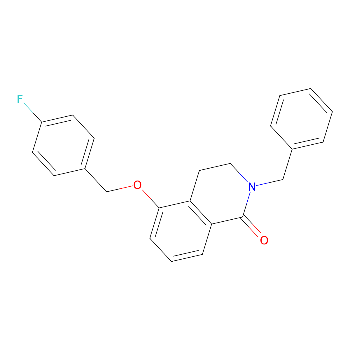 2-benzyl-5-((4-fluorobenzyl)oxy)-3,4-dihydroisoquinolin-1(2H)-one molecular structure, CAS 850905-31-6