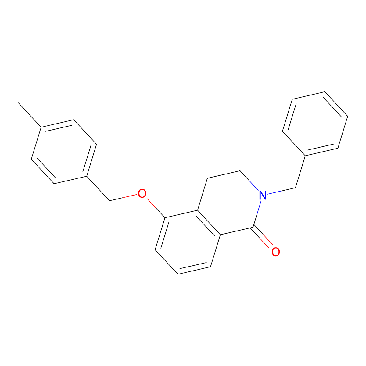 2-benzyl-5-((4-methylbenzyl)oxy)-3,4-dihydroisoquinolin-1(2H)-one molecular structure, CAS 850905-32-7