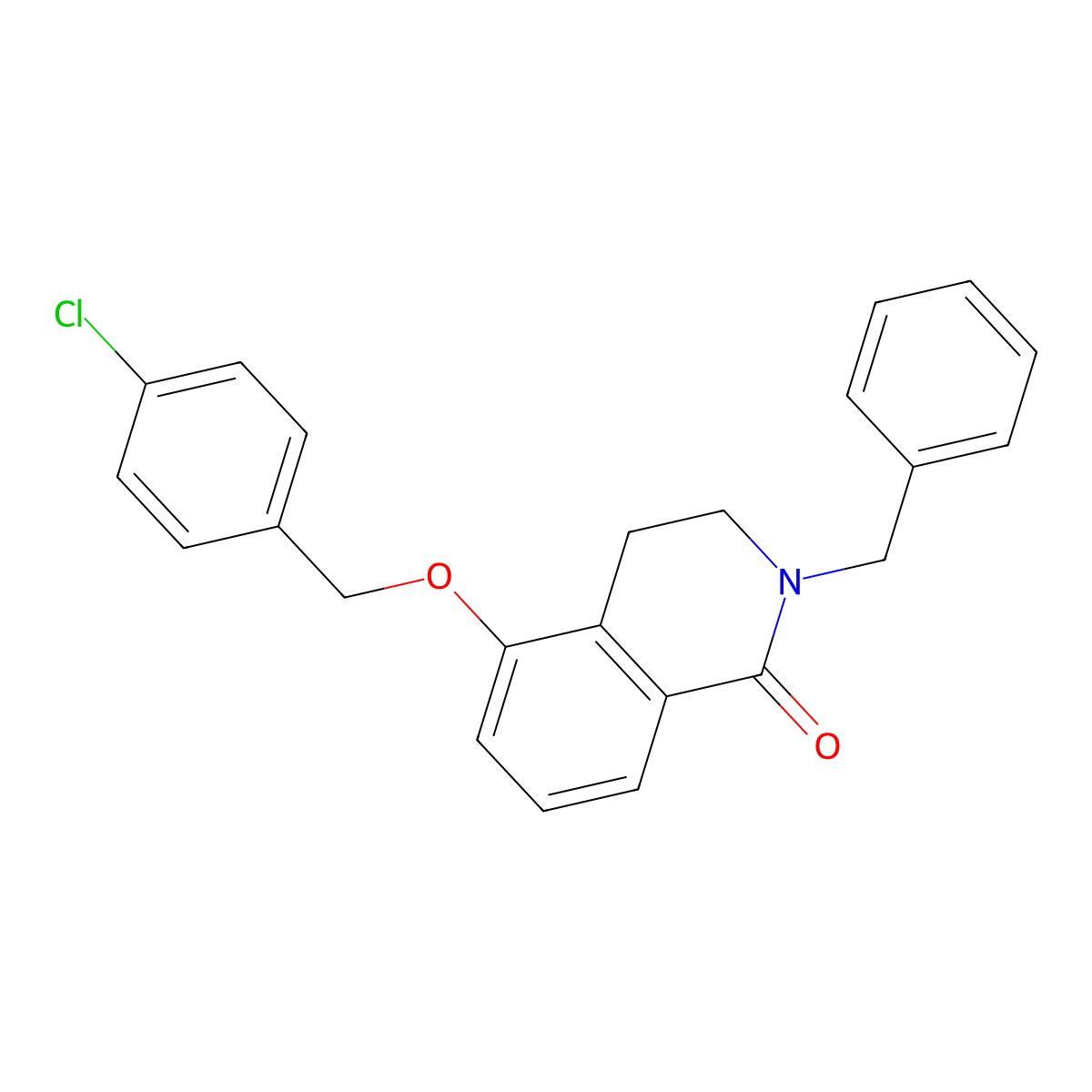 2-Benzyl-5-[(4-chlorophenyl)methoxy]-3,4-dihydroisoquinolin-1-one molecular structure, CAS 850905-34-9