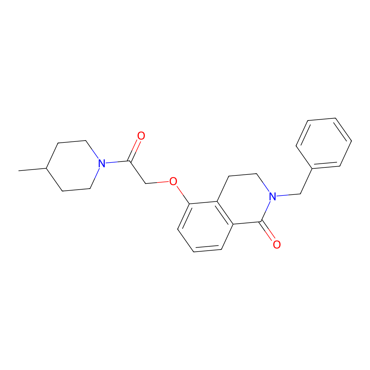 2-Benzyl-5-[2-(4-methylpiperidin-1-yl)-2-oxoethoxy]-3,4-dihydroisoquinolin-1-one molecular structure, CAS 850905-37-2