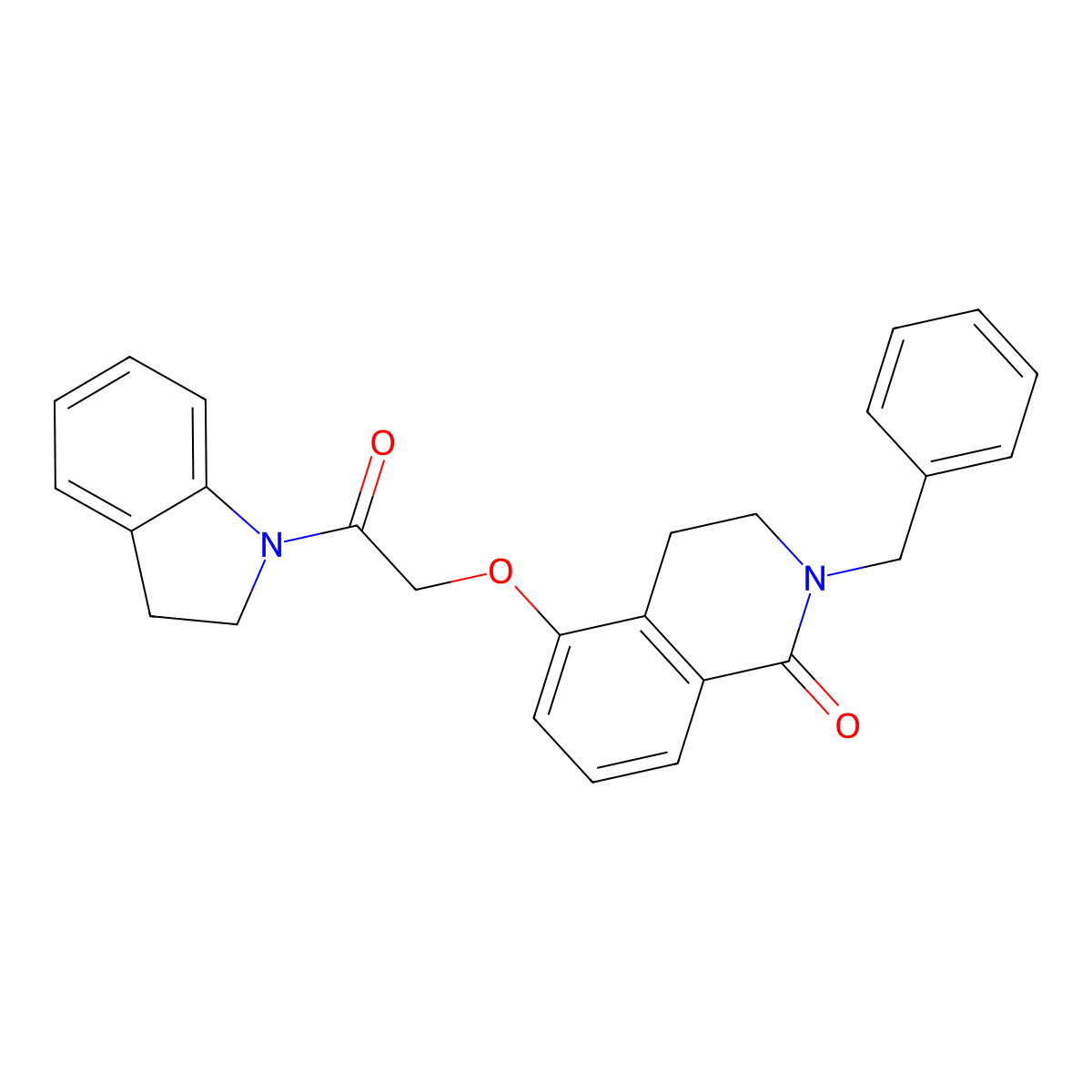 2-benzyl-5-(2-(indolin-1-yl)-2-oxoethoxy)-3,4-dihydroisoquinolin-1(2H)-one molecular structure, CAS 850905-47-4