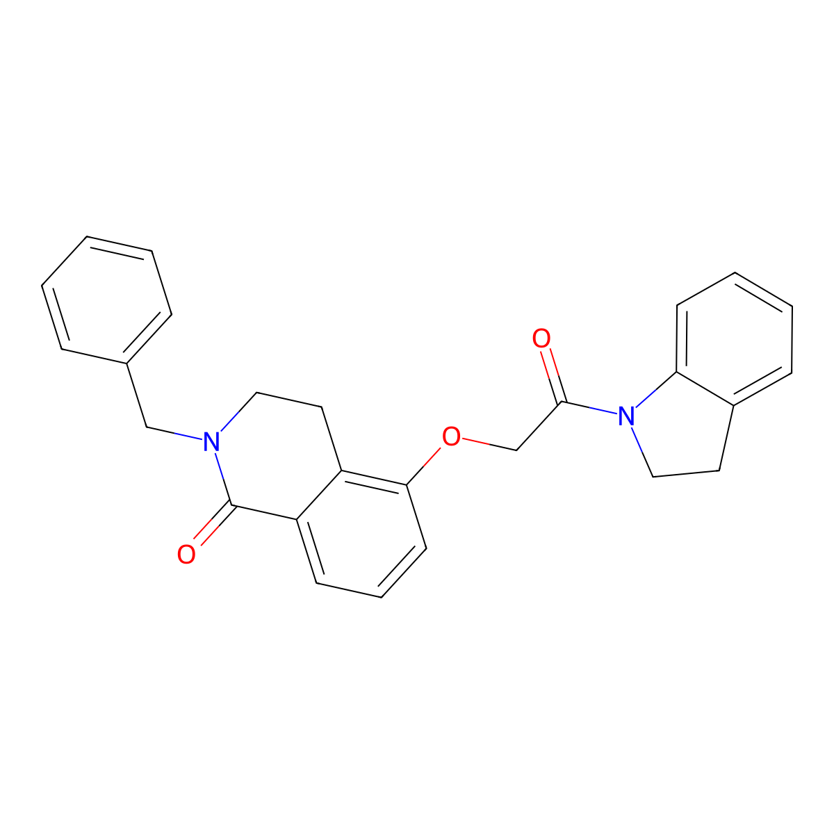 2-benzyl-5-(2-(indolin-1-yl)-2-oxoethoxy)-3,4-dihydroisoquinolin-1(2H)-one molecular structure, CAS 850905-47-4