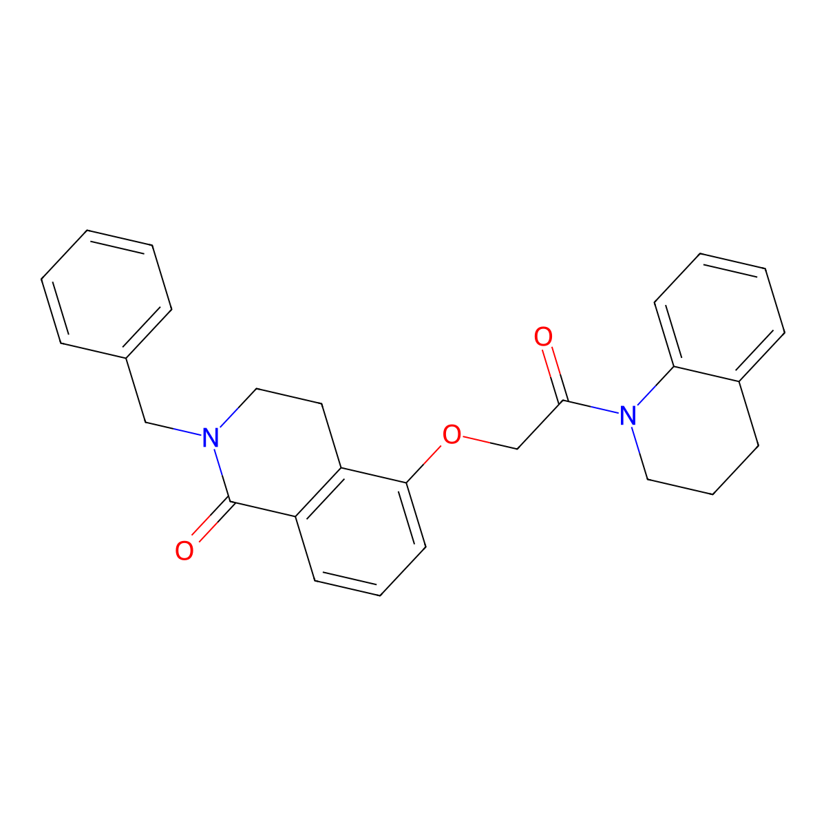 2-benzyl-5-[2-(3,4-dihydro-2H-quinolin-1-yl)-2-oxoethoxy]-3,4-dihydroisoquinolin-1-one molecular structure, CAS 850905-48-5