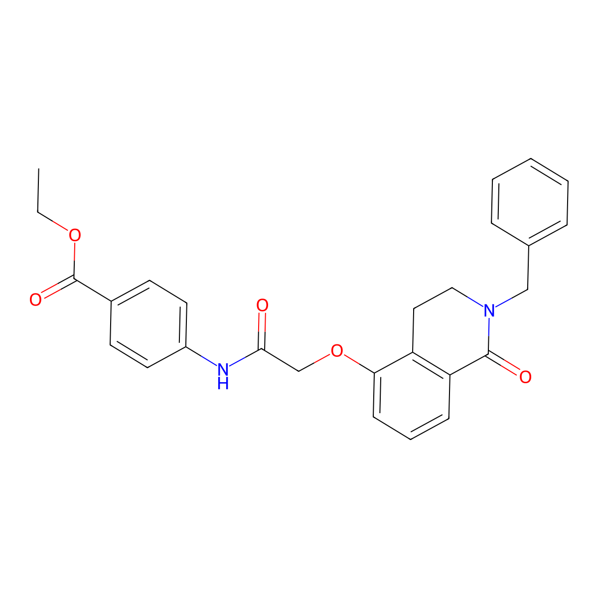 Ethyl 4-[[2-[(2-benzyl-1-oxo-3,4-dihydroisoquinolin-5-yl)oxy]acetyl]amino]benzoate molecular structure, CAS 850905-56-5