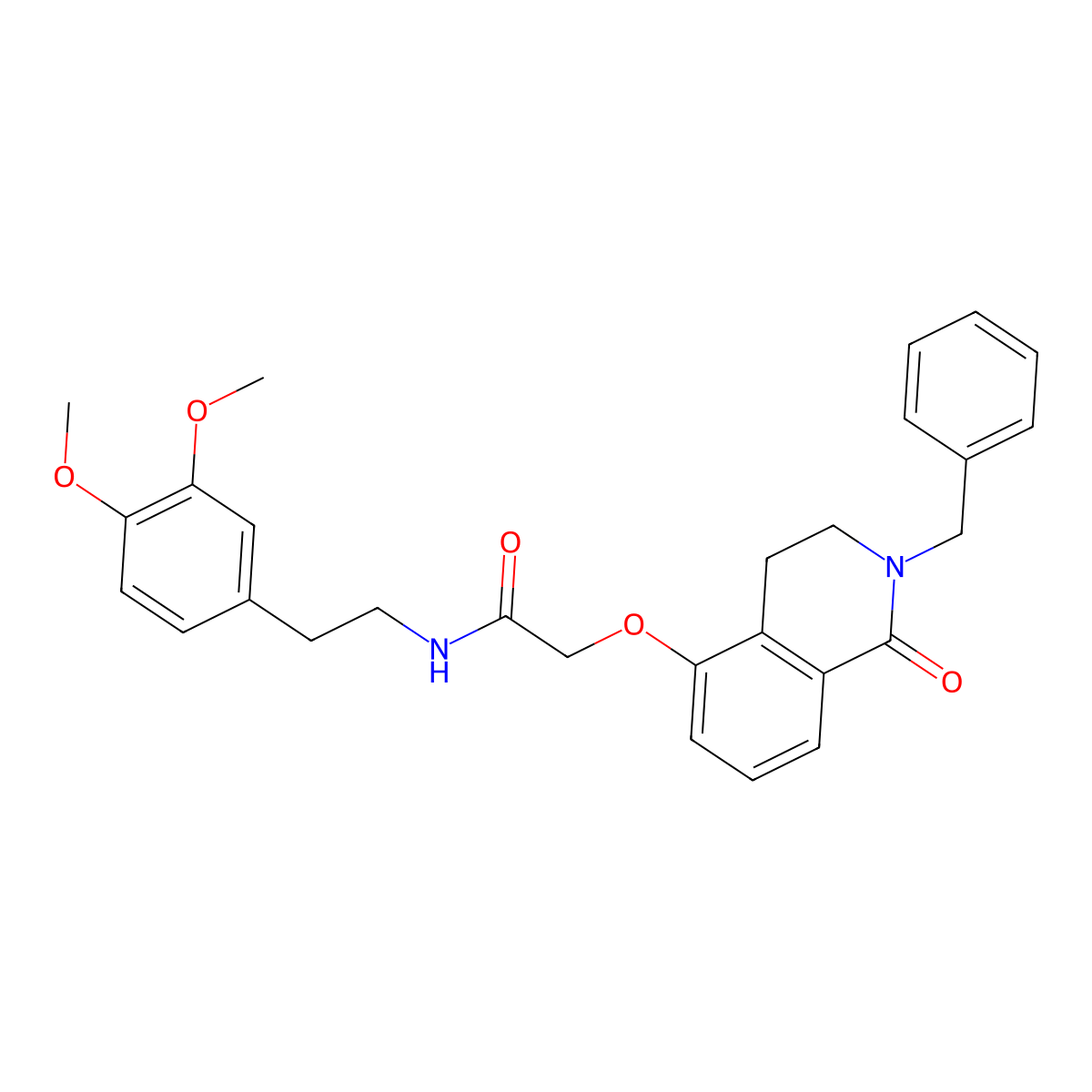 2-[(2-benzyl-1-oxo-3,4-dihydroisoquinolin-5-yl)oxy]-N-[2-(3,4-dimethoxyphenyl)ethyl]acetamide molecular structure, CAS 850905-62-3