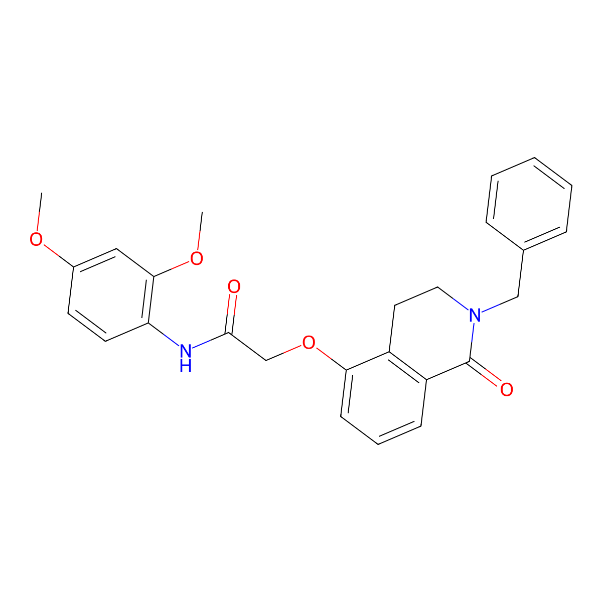 2-[(2-benzyl-1-oxo-3,4-dihydroisoquinolin-5-yl)oxy]-N-(2,4-dimethoxyphenyl)acetamide molecular structure, CAS 850905-66-7