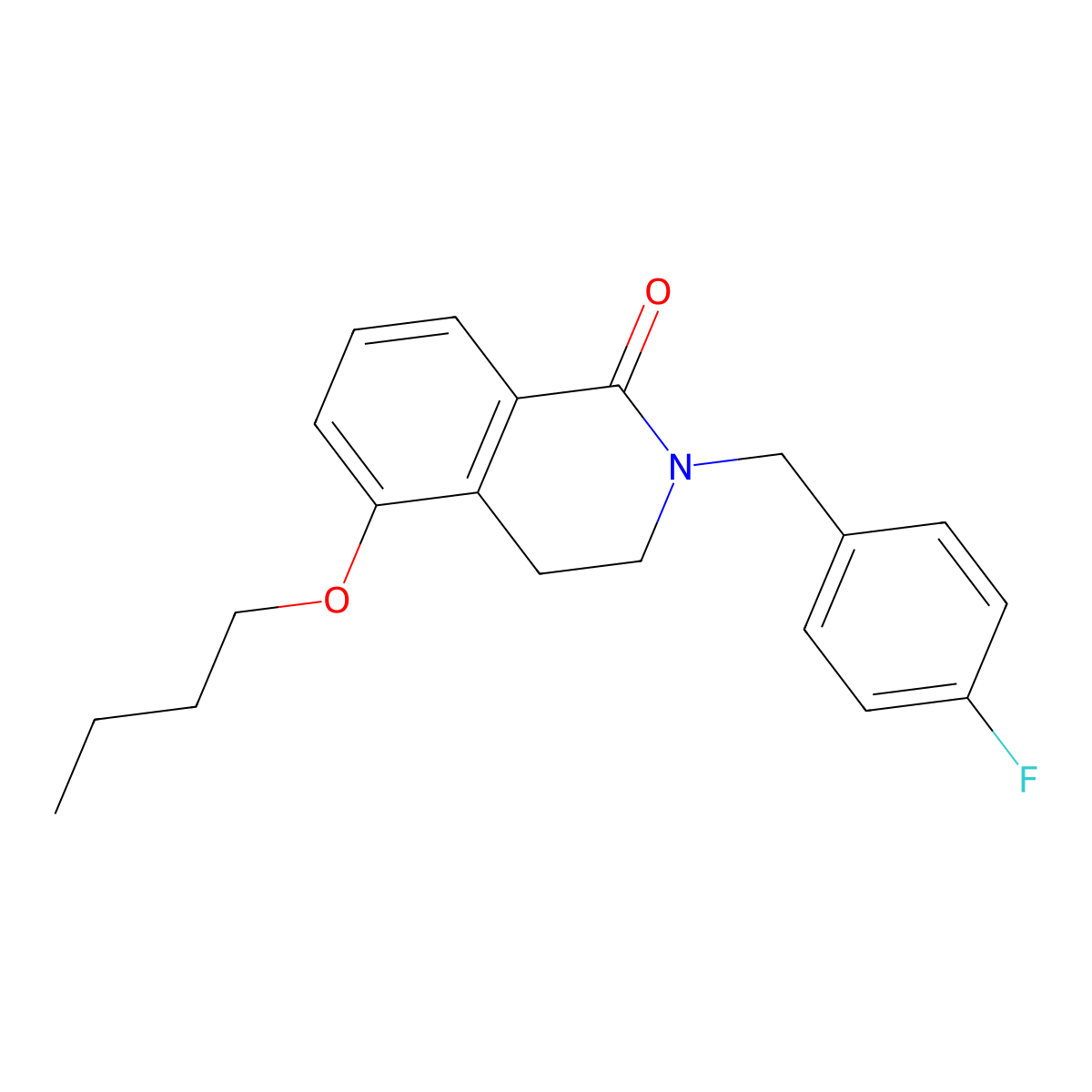 5-Butoxy-2-[(4-fluorophenyl)methyl]-3,4-dihydroisoquinolin-1-one molecular structure, CAS 850905-73-6