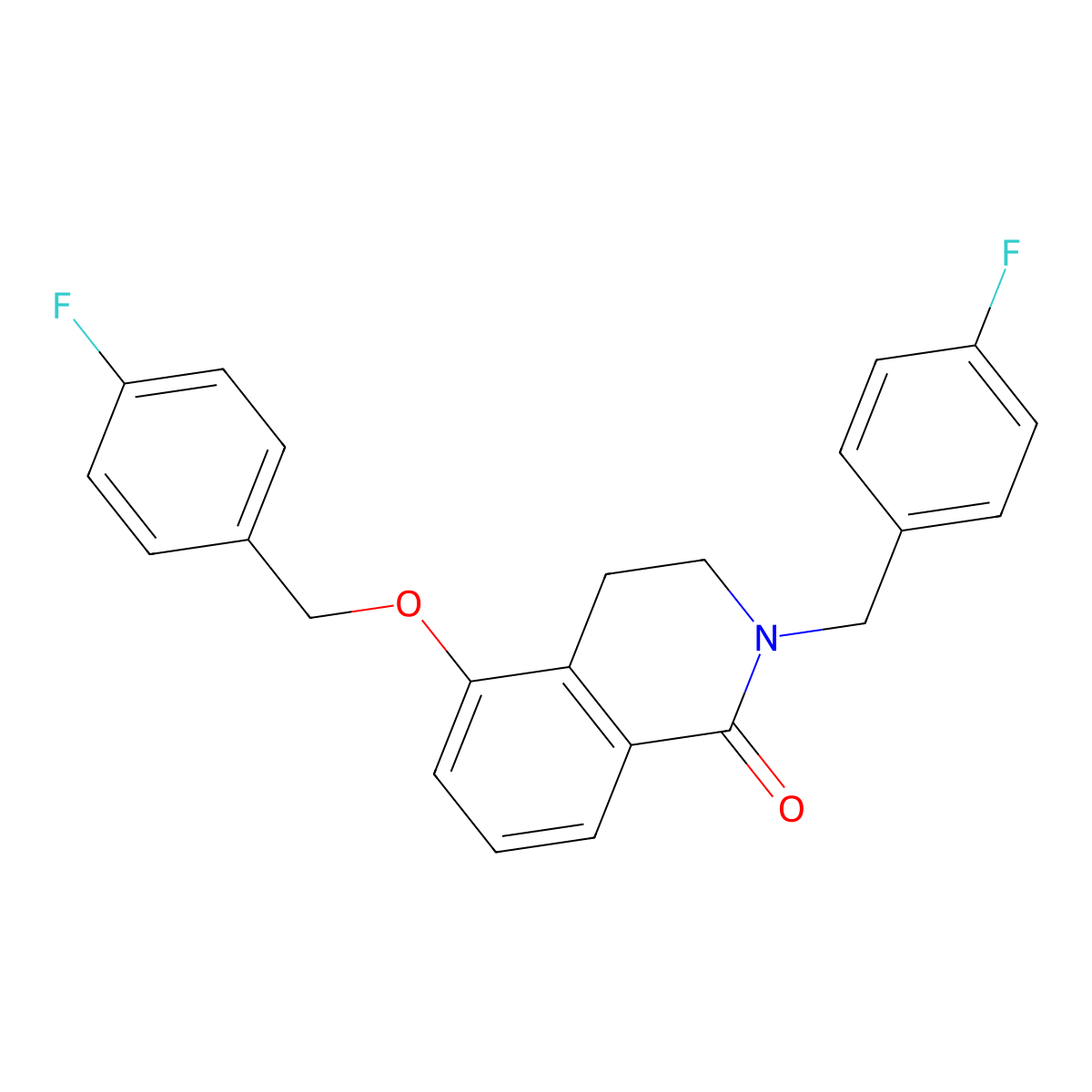 5-[(4-Fluorophenyl)methoxy]-2-[(4-fluorophenyl)methyl]-3,4-dihydroisoquinolin-1-one molecular structure, CAS 850905-75-8