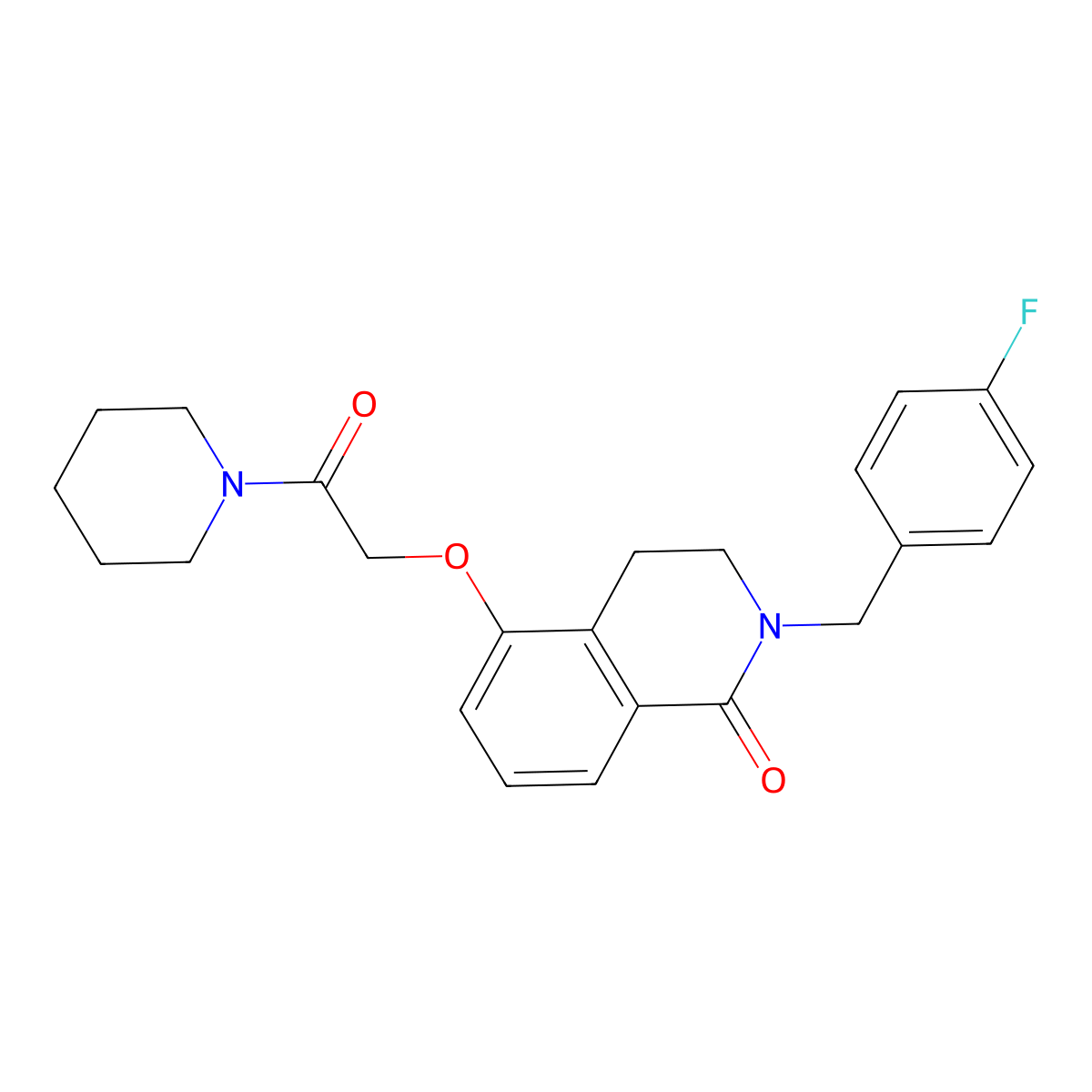 2-[(4-Fluorophenyl)methyl]-5-(2-oxo-2-piperidin-1-ylethoxy)-3,4-dihydroisoquinolin-1-one molecular structure, CAS 850905-83-8