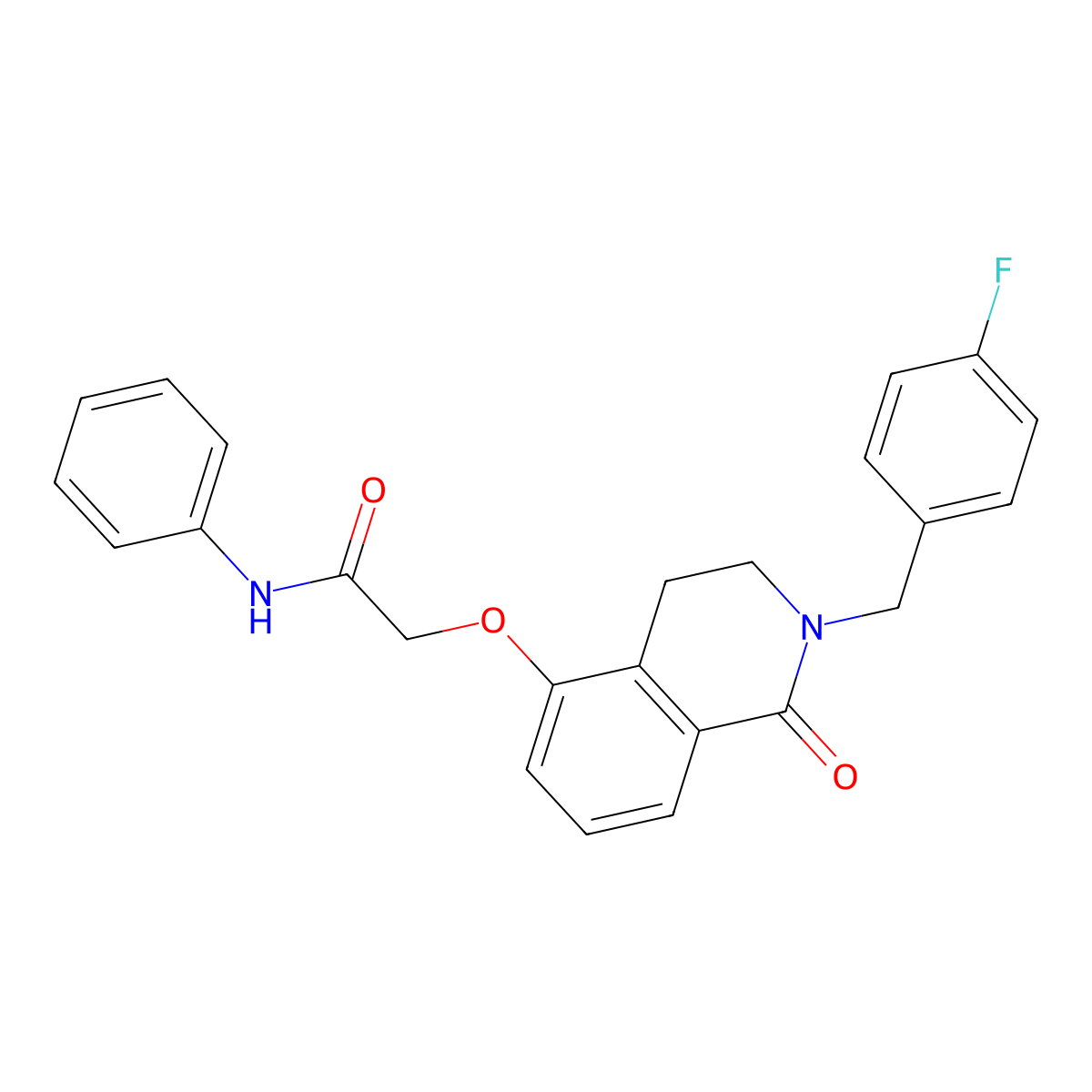 2-[[2-[(4-fluorophenyl)methyl]-1-oxo-3,4-dihydroisoquinolin-5-yl]oxy]-N-phenylacetamide molecular structure, CAS 850905-91-8