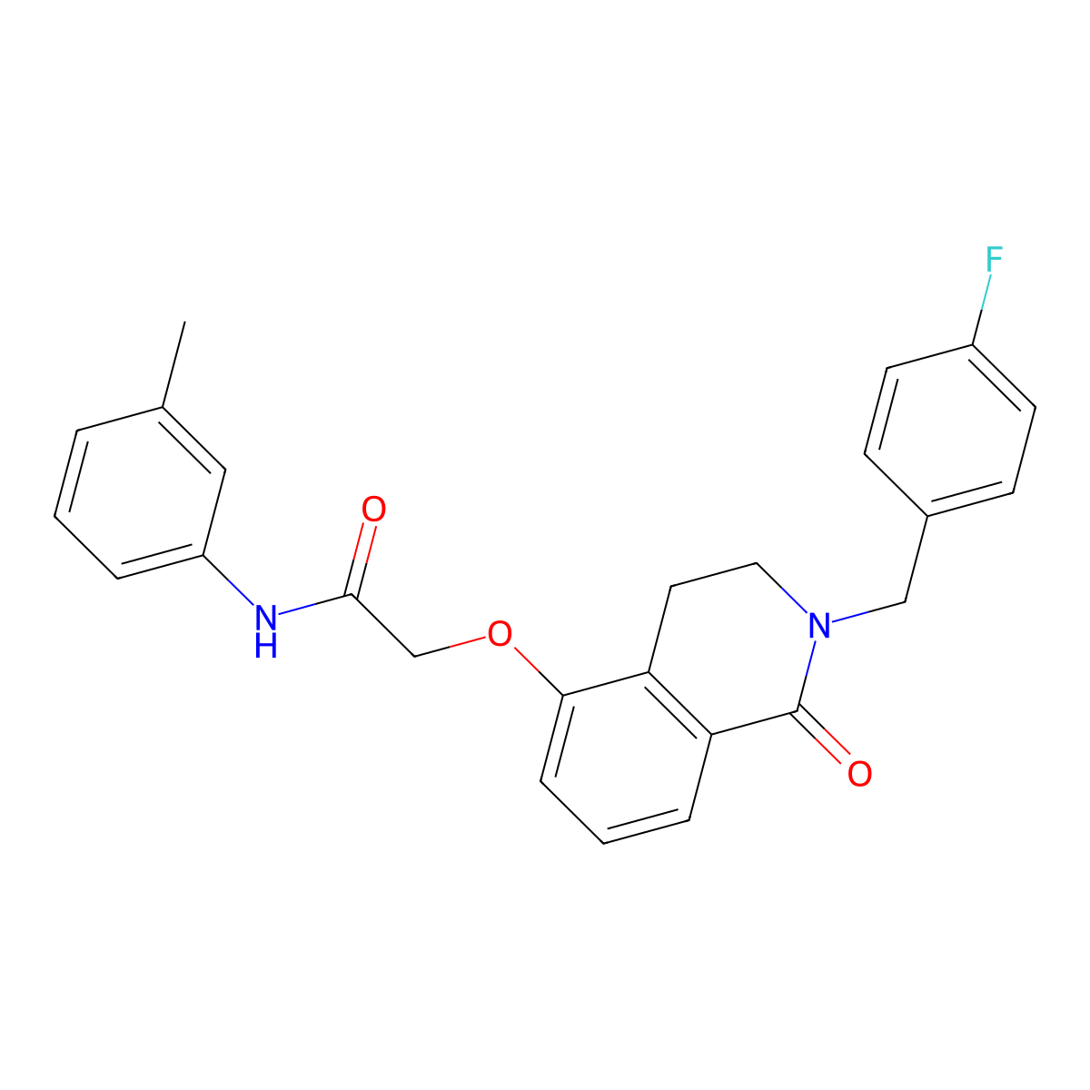 2-((2-(4-fluorobenzyl)-1-oxo-1,2,3,4-tetrahydroisoquinolin-5-yl)oxy)-N-(m-tolyl)acetamide molecular structure, CAS 850905-92-9