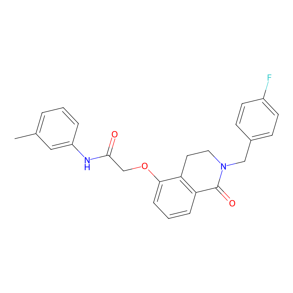 2-((2-(4-fluorobenzyl)-1-oxo-1,2,3,4-tetrahydroisoquinolin-5-yl)oxy)-N-(m-tolyl)acetamide molecular structure, CAS 850905-92-9