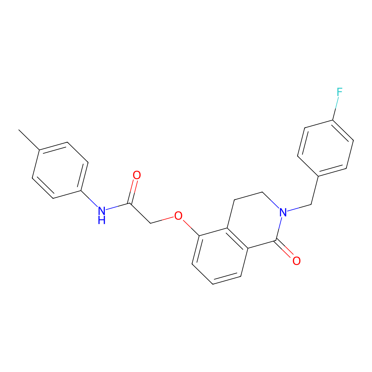 2-((2-(4-fluorobenzyl)-1-oxo-1,2,3,4-tetrahydroisoquinolin-5-yl)oxy)-N-(p-tolyl)acetamide molecular structure, CAS 850905-93-0