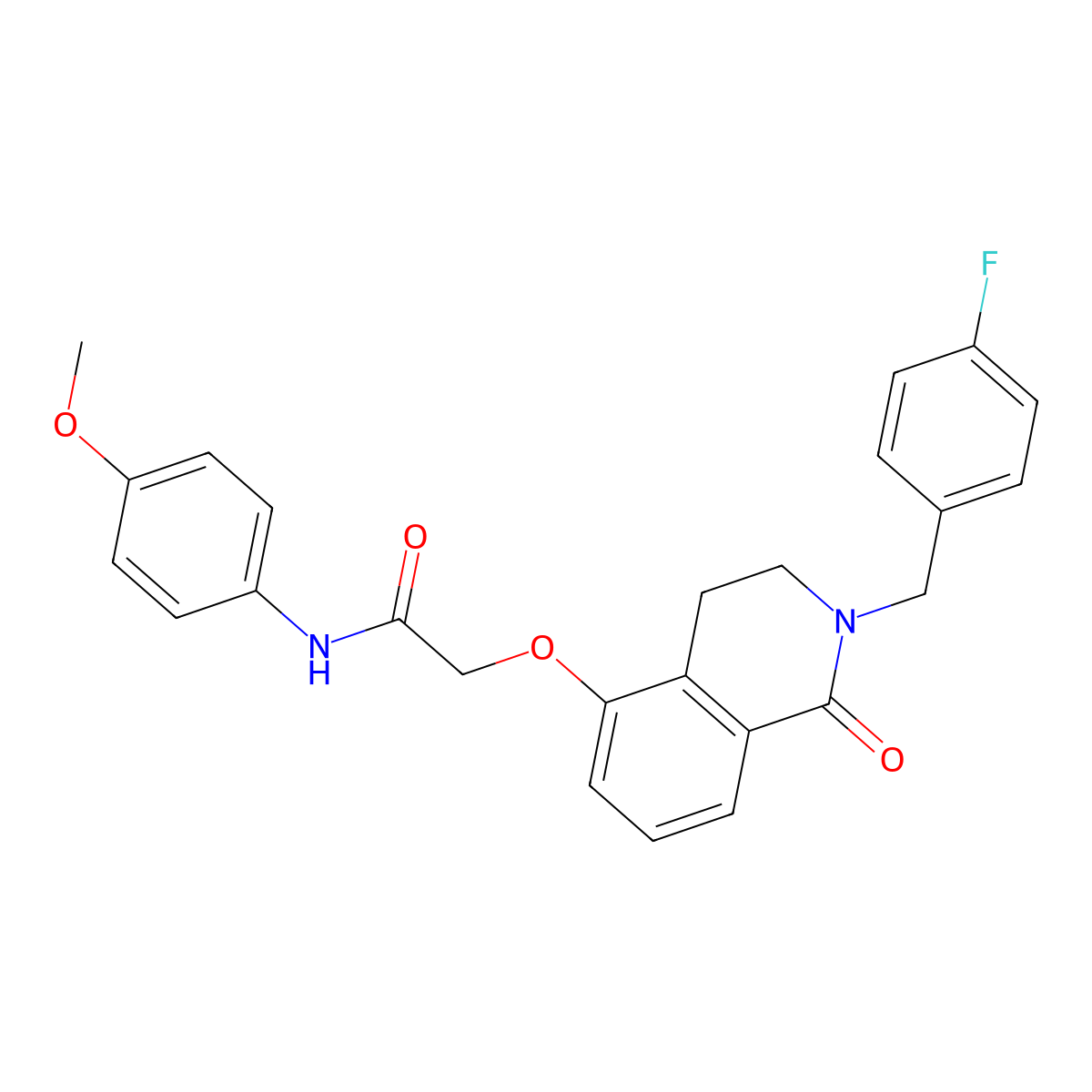 2-[[2-[(4-fluorophenyl)methyl]-1-oxo-3,4-dihydroisoquinolin-5-yl]oxy]-N-(4-methoxyphenyl)acetamide molecular structure, CAS 850905-95-2