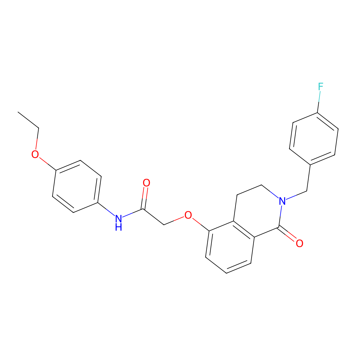 N-(4-ethoxyphenyl)-2-[[2-[(4-fluorophenyl)methyl]-1-oxo-3,4-dihydroisoquinolin-5-yl]oxy]acetamide molecular structure, CAS 850905-96-3