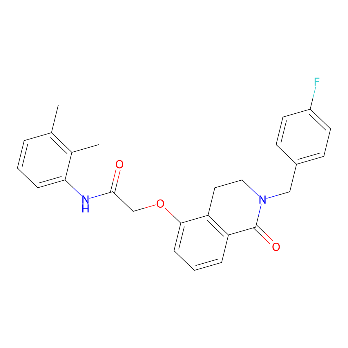 N-(2,3-dimethylphenyl)-2-((2-(4-fluorobenzyl)-1-oxo-1,2,3,4-tetrahydroisoquinolin-5-yl)oxy)acetamide molecular structure, CAS 850905-99-6