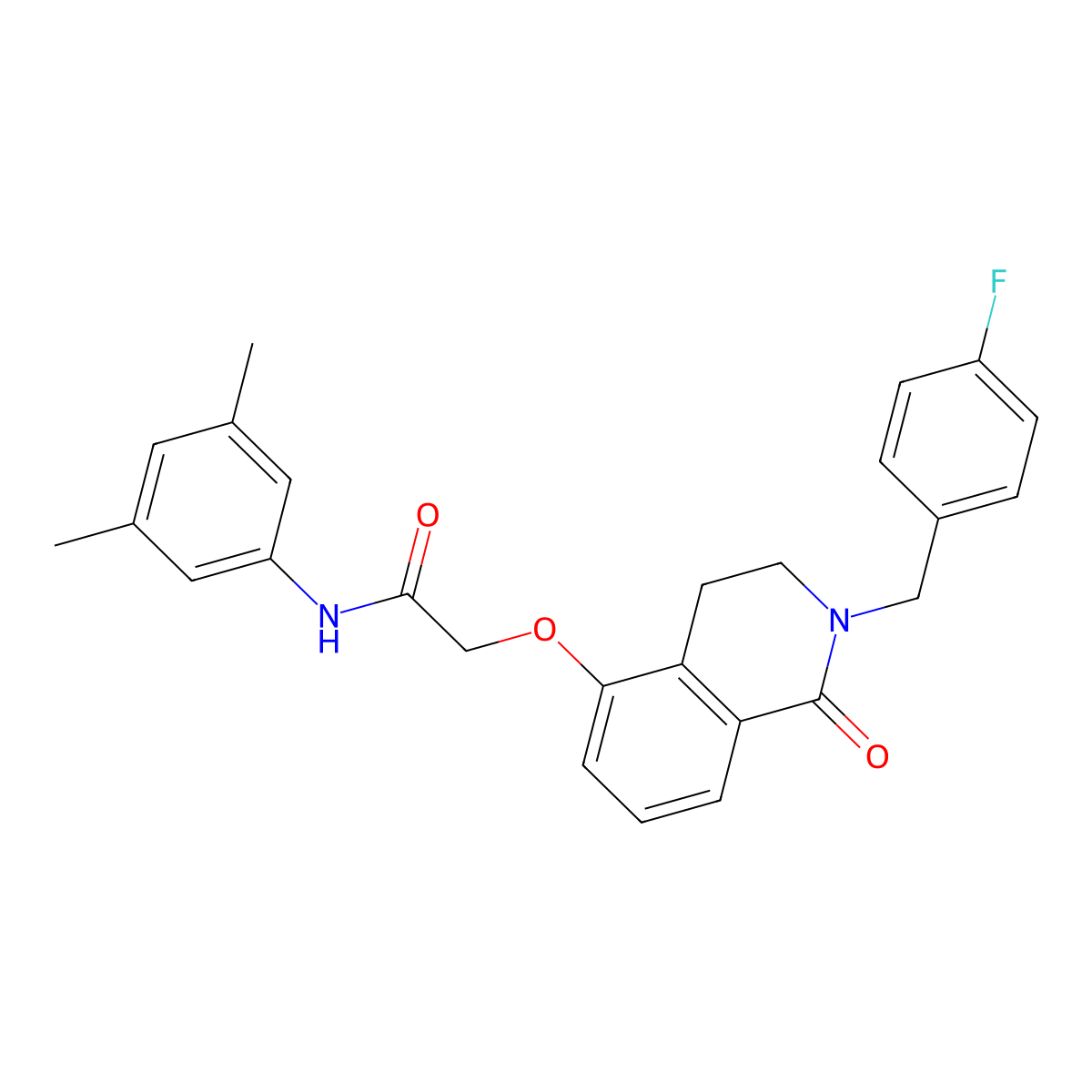 N-(3,5-dimethylphenyl)-2-((2-(4-fluorobenzyl)-1-oxo-1,2,3,4-tetrahydroisoquinolin-5-yl)oxy)acetamide molecular structure, CAS 850906-06-8