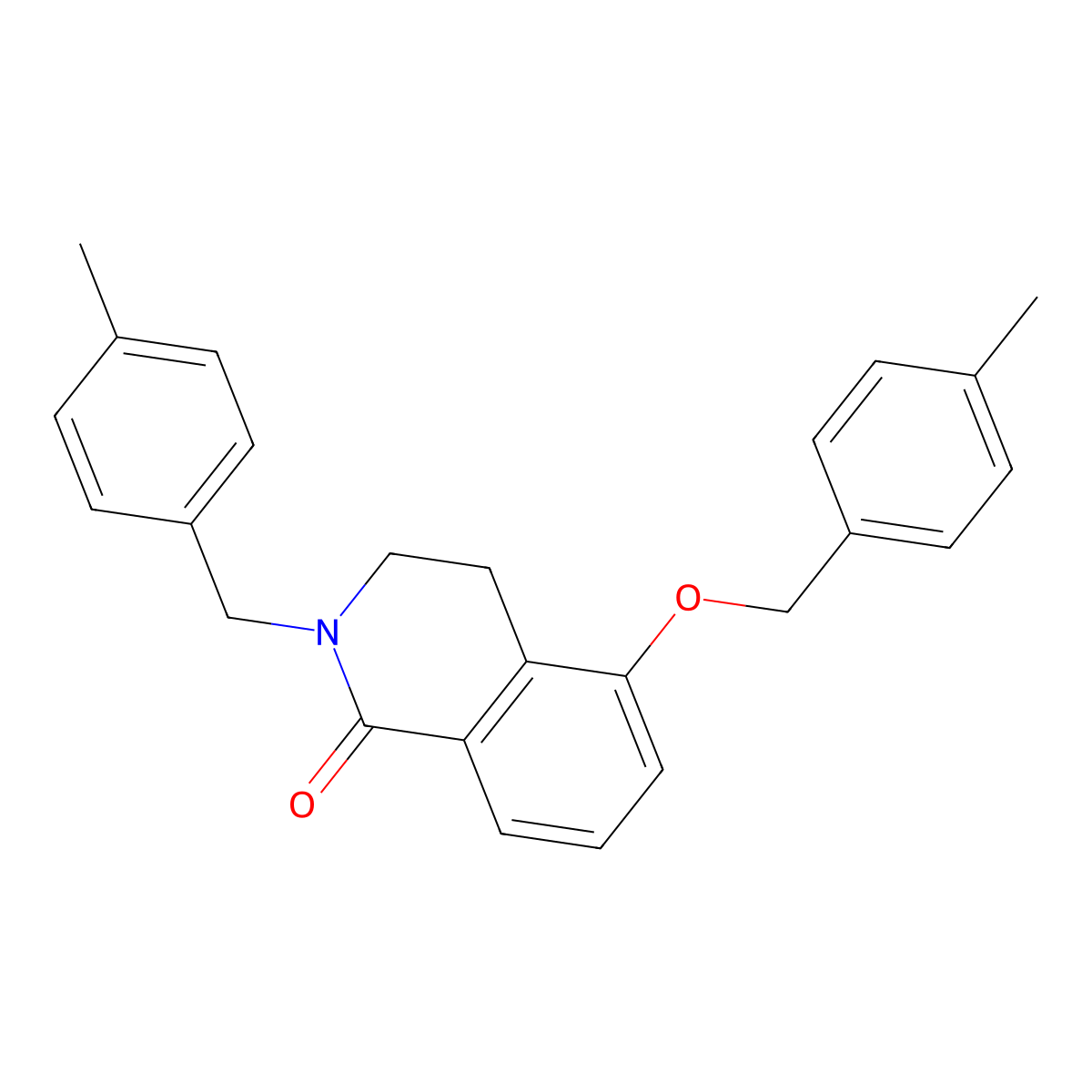 2-(4-methylbenzyl)-5-((4-methylbenzyl)oxy)-3,4-dihydroisoquinolin-1(2H)-one molecular structure, CAS 850906-14-8
