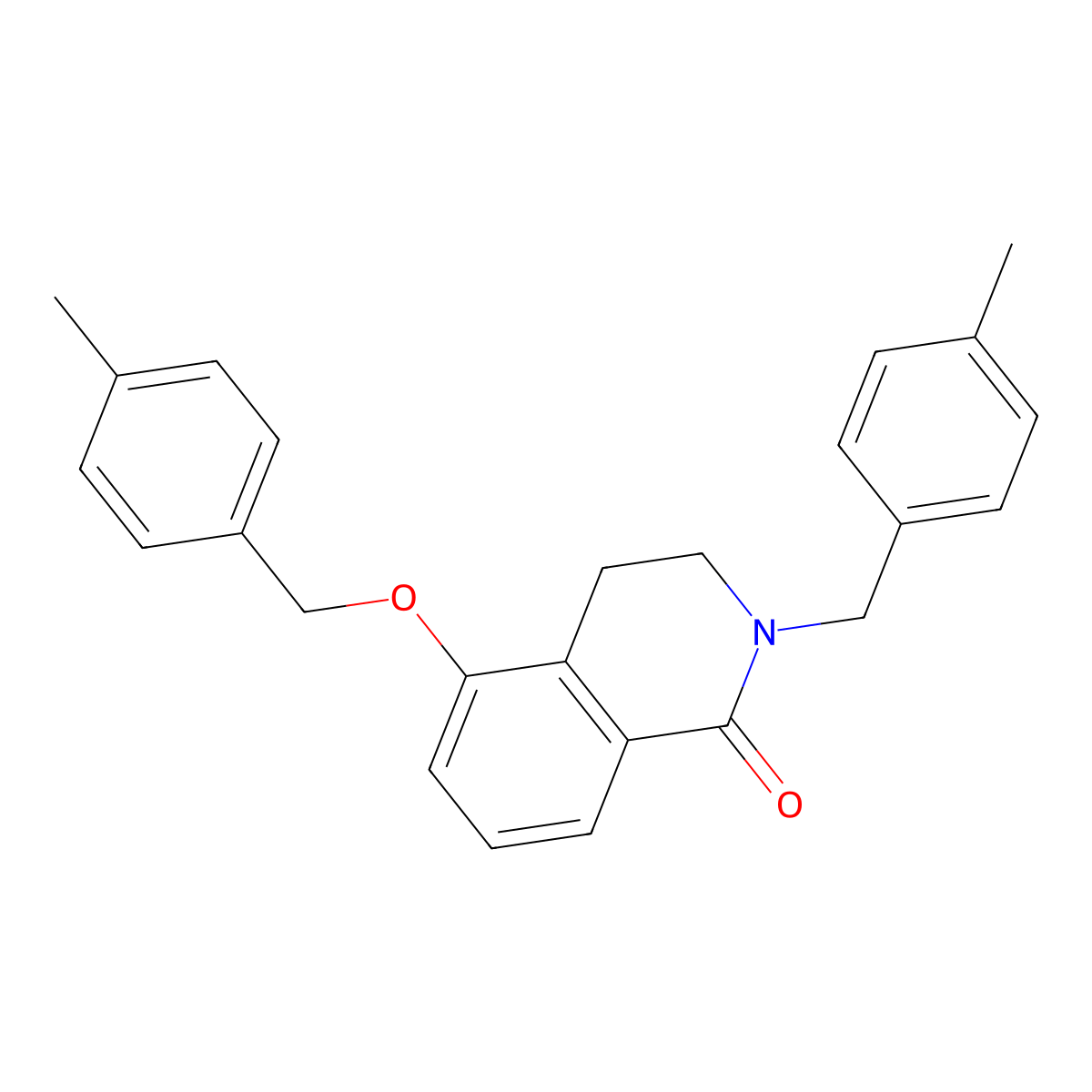 2-(4-methylbenzyl)-5-((4-methylbenzyl)oxy)-3,4-dihydroisoquinolin-1(2H)-one molecular structure, CAS 850906-14-8