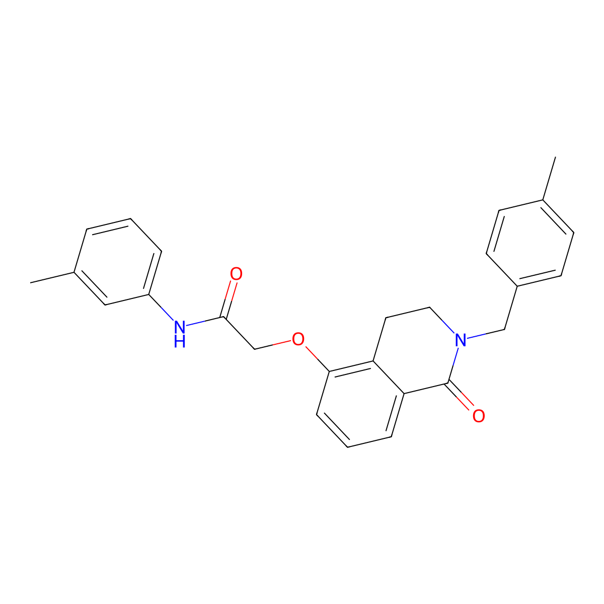 N-(3-methylphenyl)-2-[[2-[(4-methylphenyl)methyl]-1-oxo-3,4-dihydroisoquinolin-5-yl]oxy]acetamide molecular structure, CAS 850906-25-1