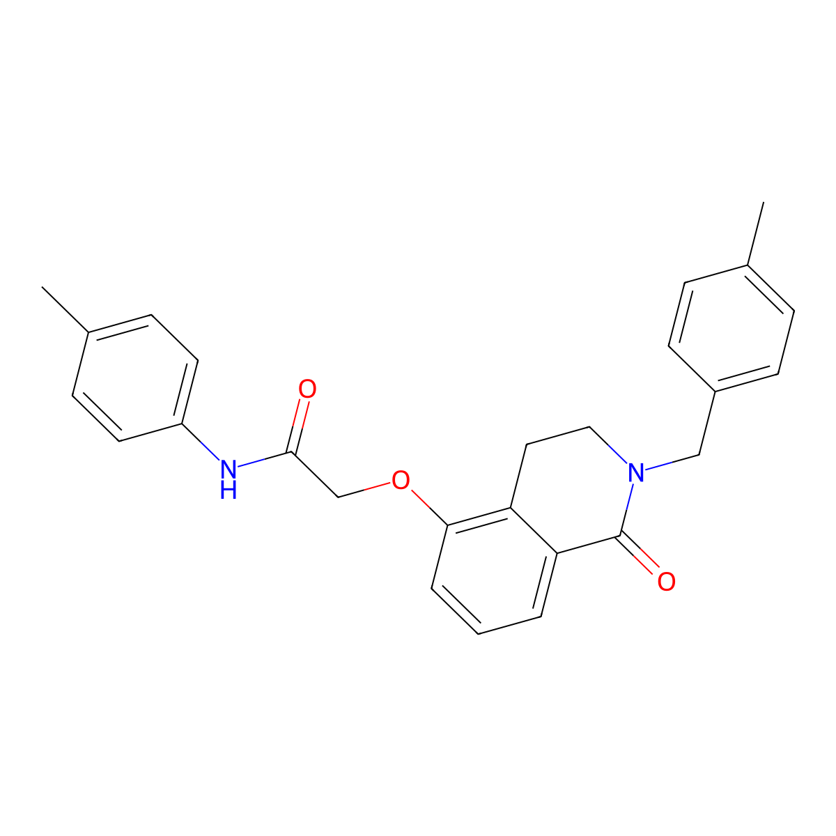 2-((2-(4-methylbenzyl)-1-oxo-1,2,3,4-tetrahydroisoquinolin-5-yl)oxy)-N-(p-tolyl)acetamide molecular structure, CAS 850906-26-2