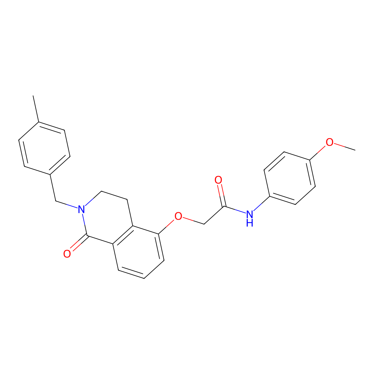 N-(4-methoxyphenyl)-2-[[2-[(4-methylphenyl)methyl]-1-oxo-3,4-dihydroisoquinolin-5-yl]oxy]acetamide molecular structure, CAS 850906-28-4