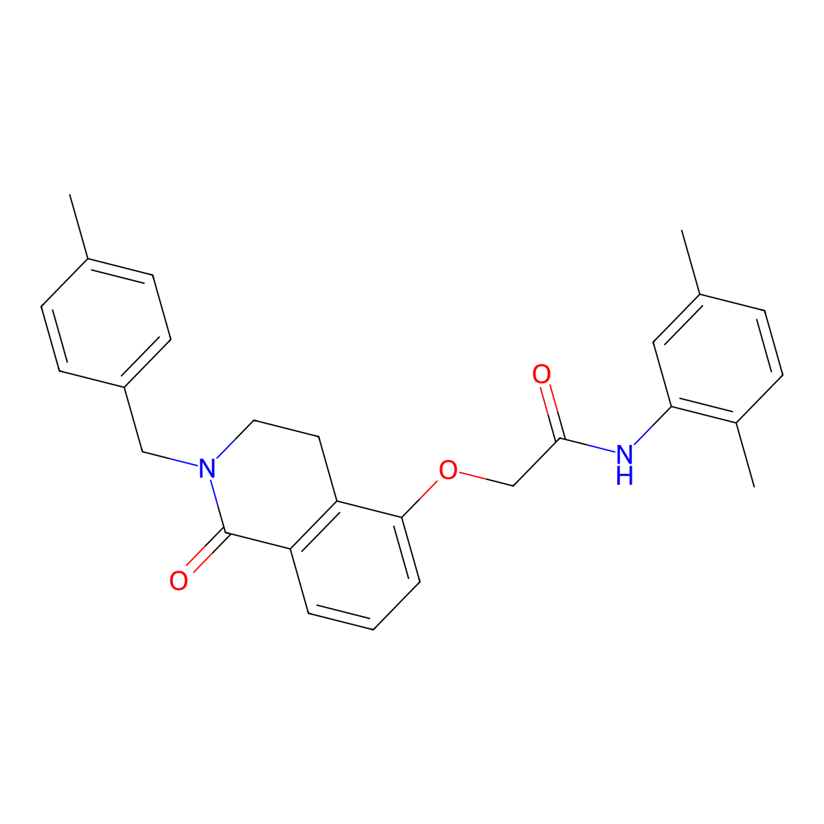 N-(2,5-dimethylphenyl)-2-((2-(4-methylbenzyl)-1-oxo-1,2,3,4-tetrahydroisoquinolin-5-yl)oxy)acetamide molecular structure, CAS 850906-32-0