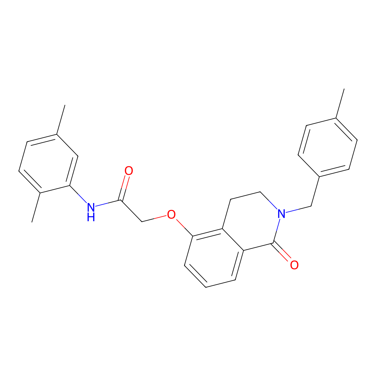 N-(2,5-dimethylphenyl)-2-((2-(4-methylbenzyl)-1-oxo-1,2,3,4-tetrahydroisoquinolin-5-yl)oxy)acetamide molecular structure, CAS 850906-32-0