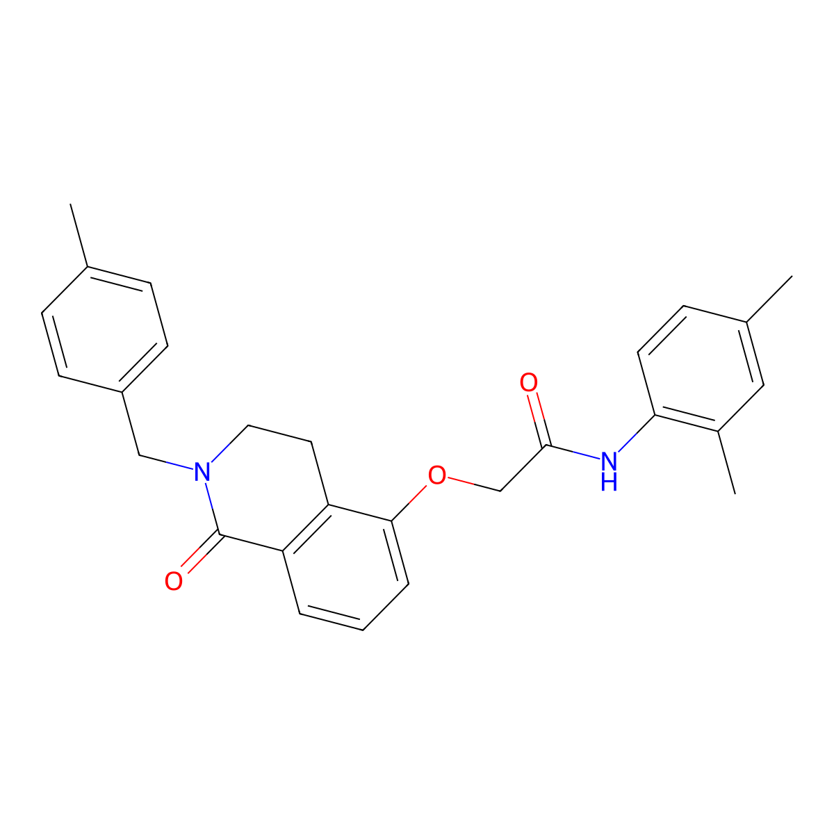 N-(2,4-dimethylphenyl)-2-((2-(4-methylbenzyl)-1-oxo-1,2,3,4-tetrahydroisoquinolin-5-yl)oxy)acetamide molecular structure, CAS 850906-33-1