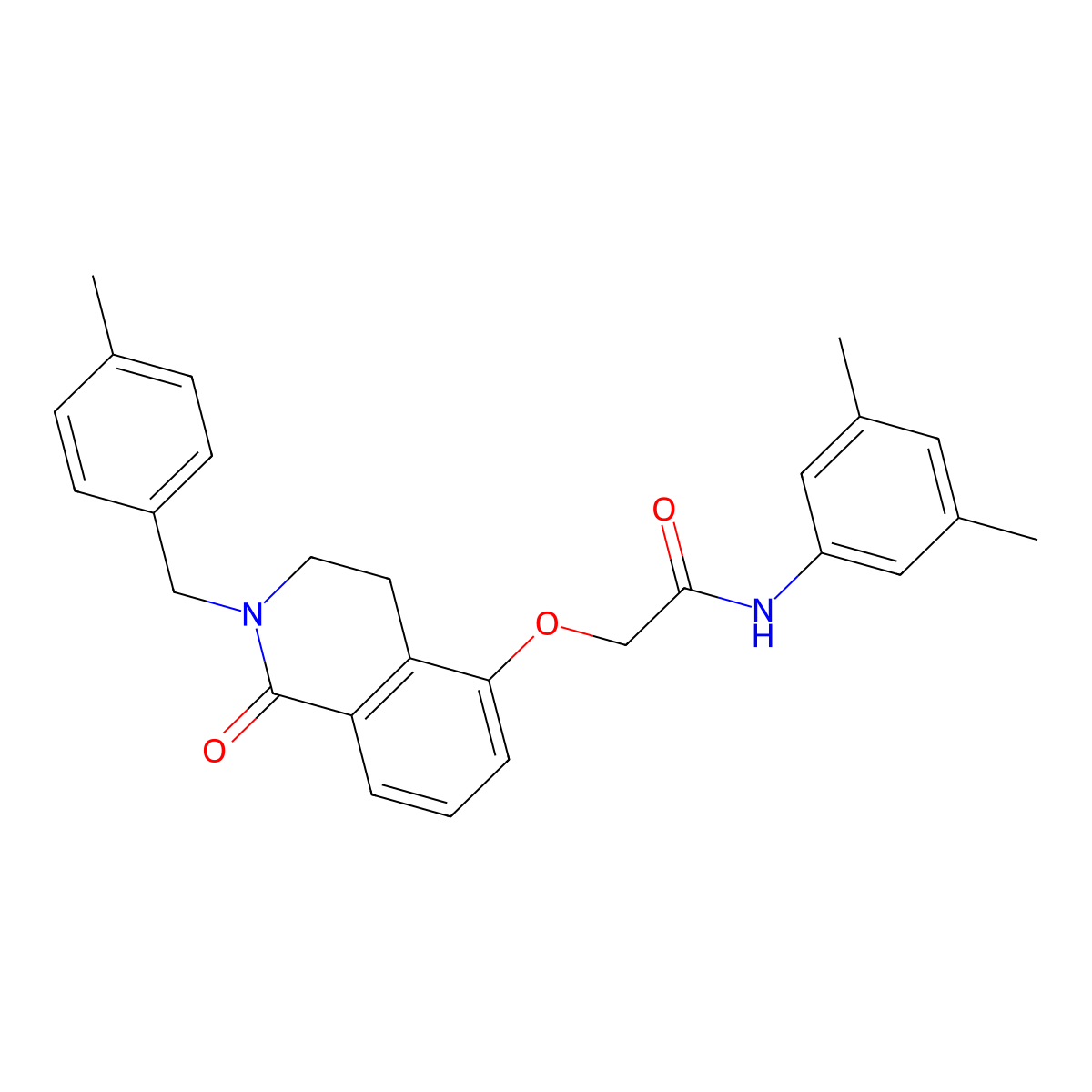 N-(3,5-dimethylphenyl)-2-((2-(4-methylbenzyl)-1-oxo-1,2,3,4-tetrahydroisoquinolin-5-yl)oxy)acetamide molecular structure, CAS 850906-36-4