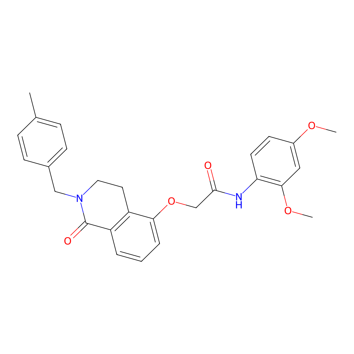 N-(2,4-dimethoxyphenyl)-2-[[2-[(4-methylphenyl)methyl]-1-oxo-3,4-dihydroisoquinolin-5-yl]oxy]acetamide molecular structure, CAS 850906-37-5